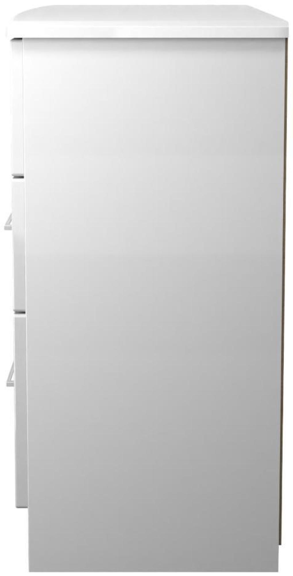 Product photograph of Paris White Gloss 6 Drawer Midi Chest from Choice Furniture Superstore.