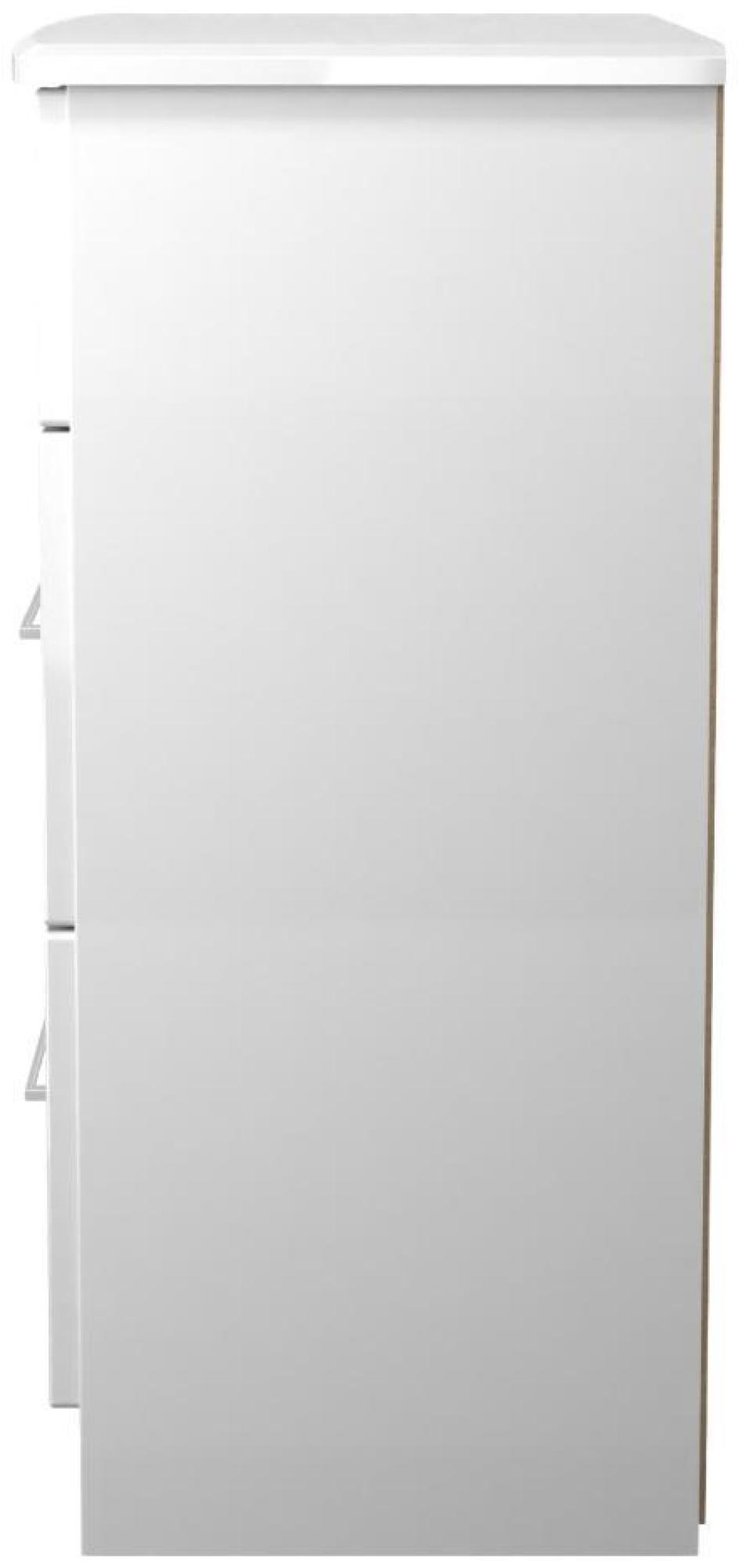 Product photograph of Paris White Gloss 3 Drawer Deep Chest from Choice Furniture Superstore.