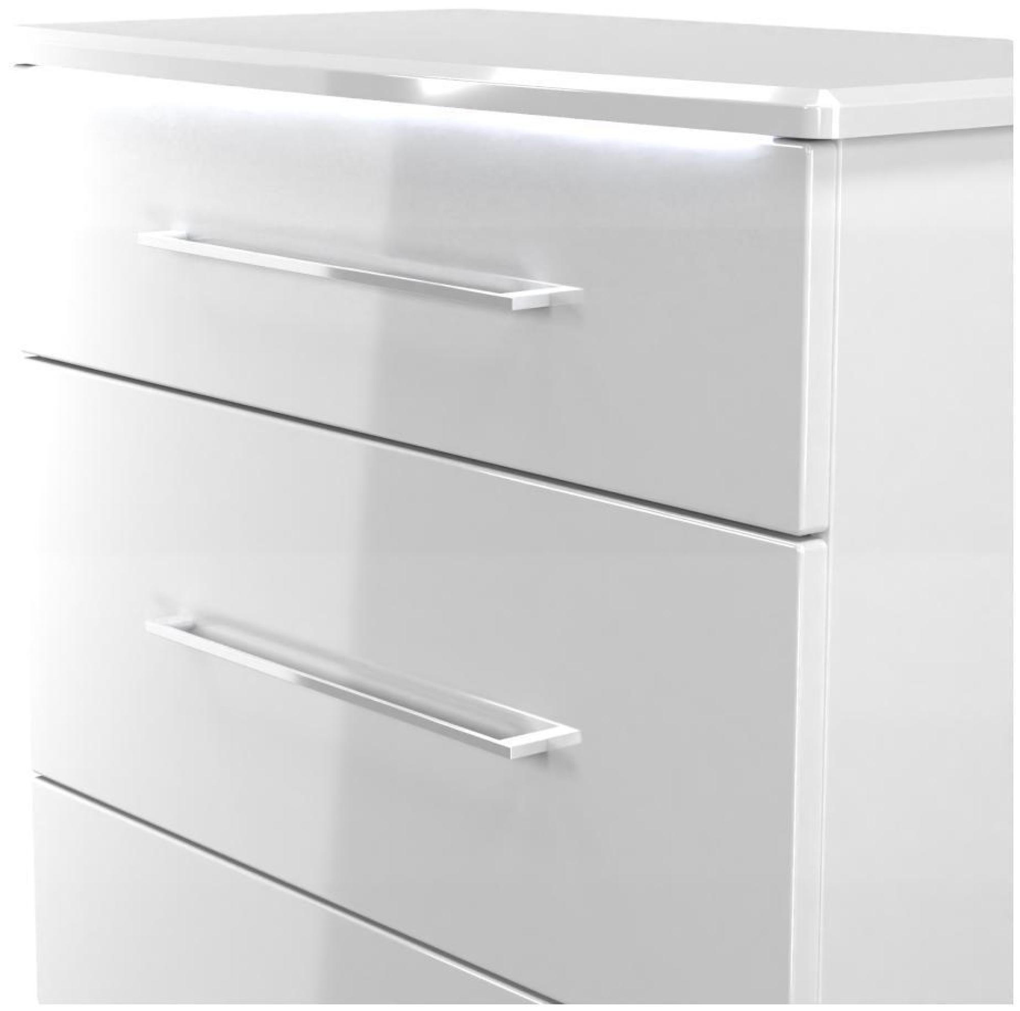 Product photograph of Paris White Gloss 3 Drawer Deep Chest from Choice Furniture Superstore.