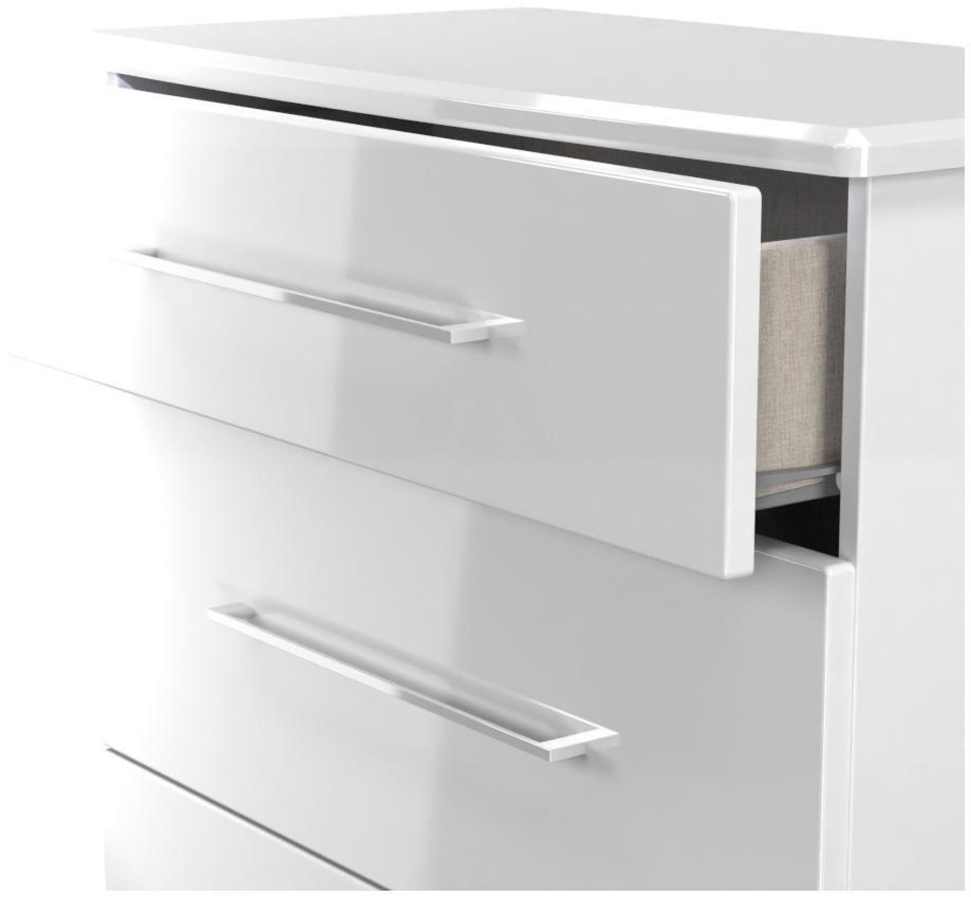 Product photograph of Paris White Gloss 3 Drawer Deep Chest from Choice Furniture Superstore.