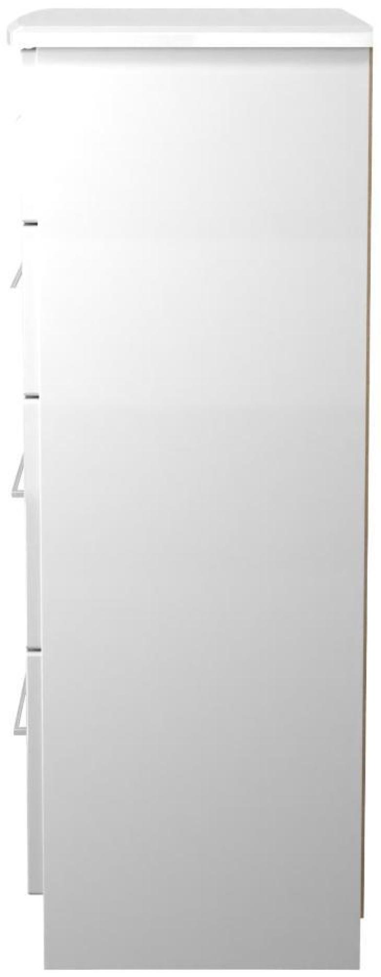 Product photograph of Paris White Gloss 4 Drawer Deep Chest from Choice Furniture Superstore.