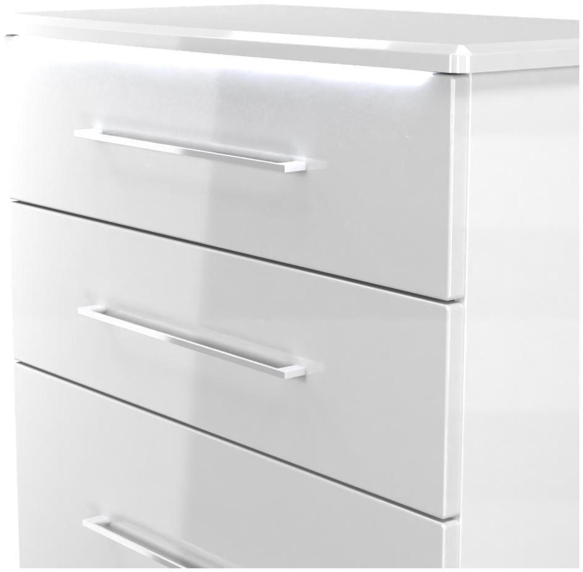 Product photograph of Paris White Gloss 4 Drawer Deep Chest from Choice Furniture Superstore.