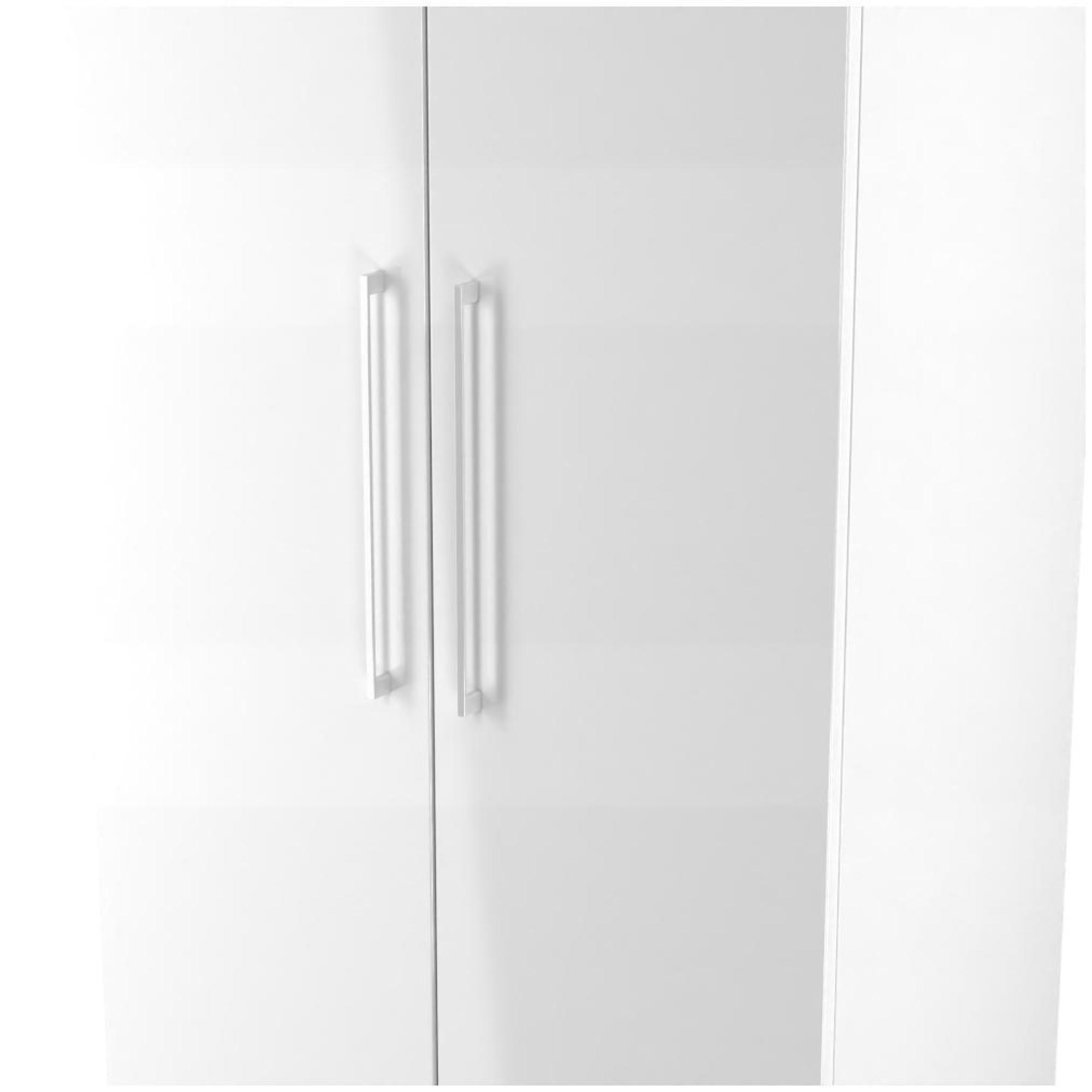 Product photograph of Paris White Gloss 2 Door Plain Tall Wardrobe from Choice Furniture Superstore.