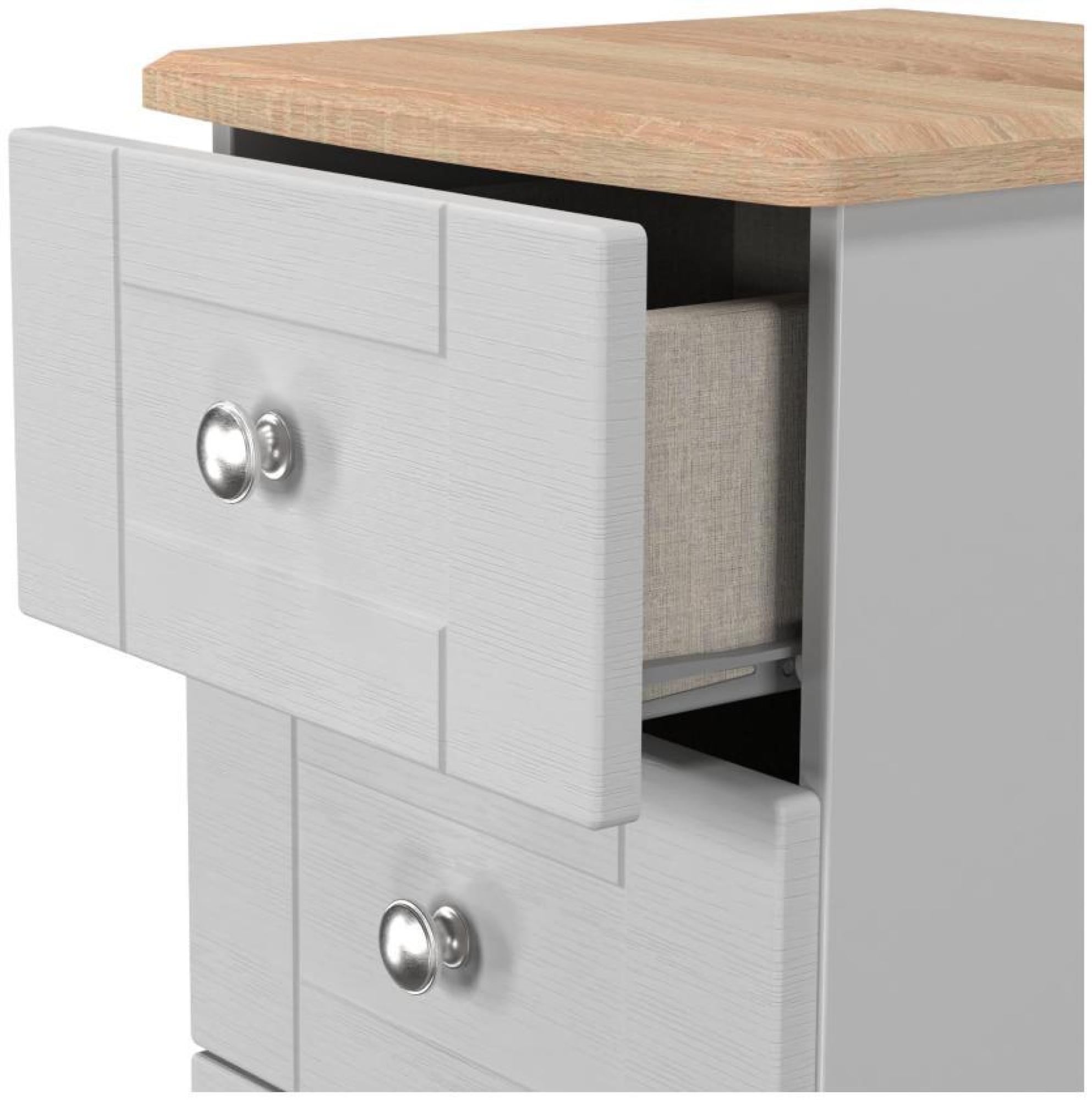 Product photograph of Sussex Grey And Oak Effect 5 Drawer Narrow Chest from Choice Furniture Superstore.