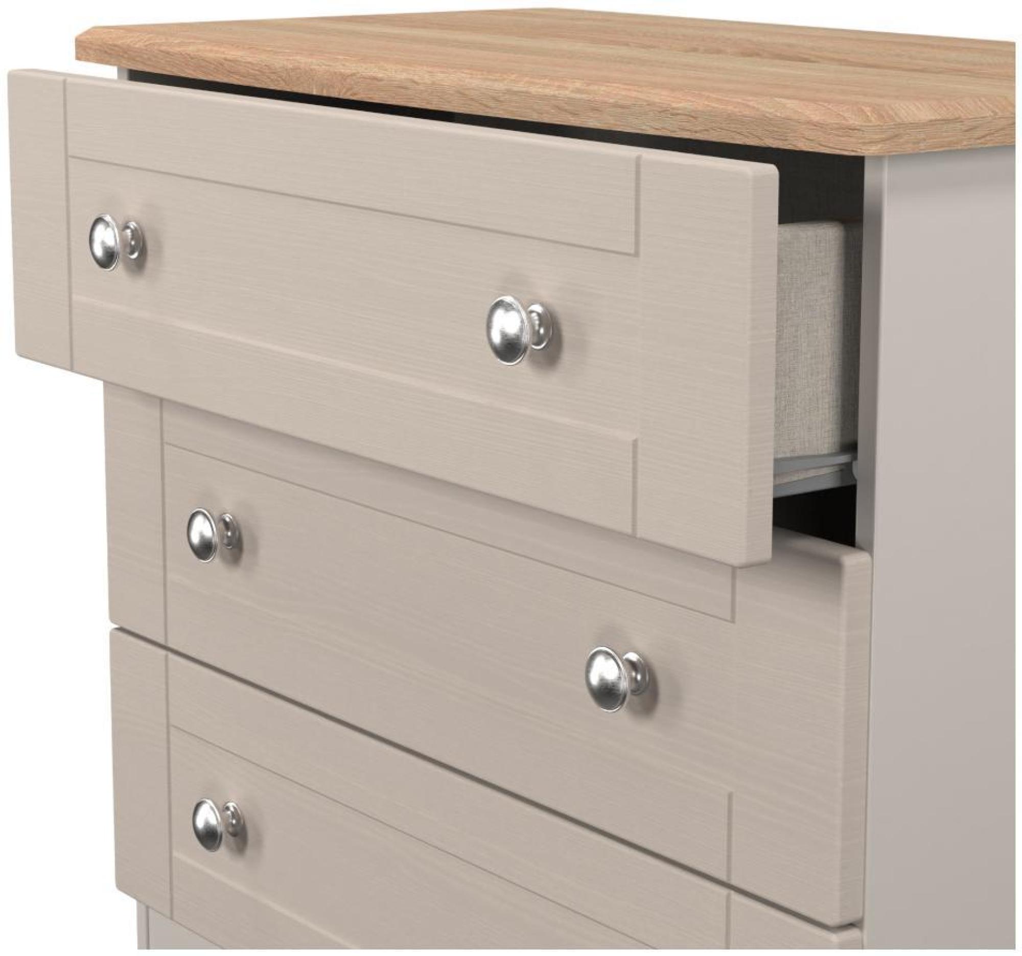 Product photograph of Sussex Cashmere And Oak Effect 3 Drawer Small Chest from Choice Furniture Superstore.