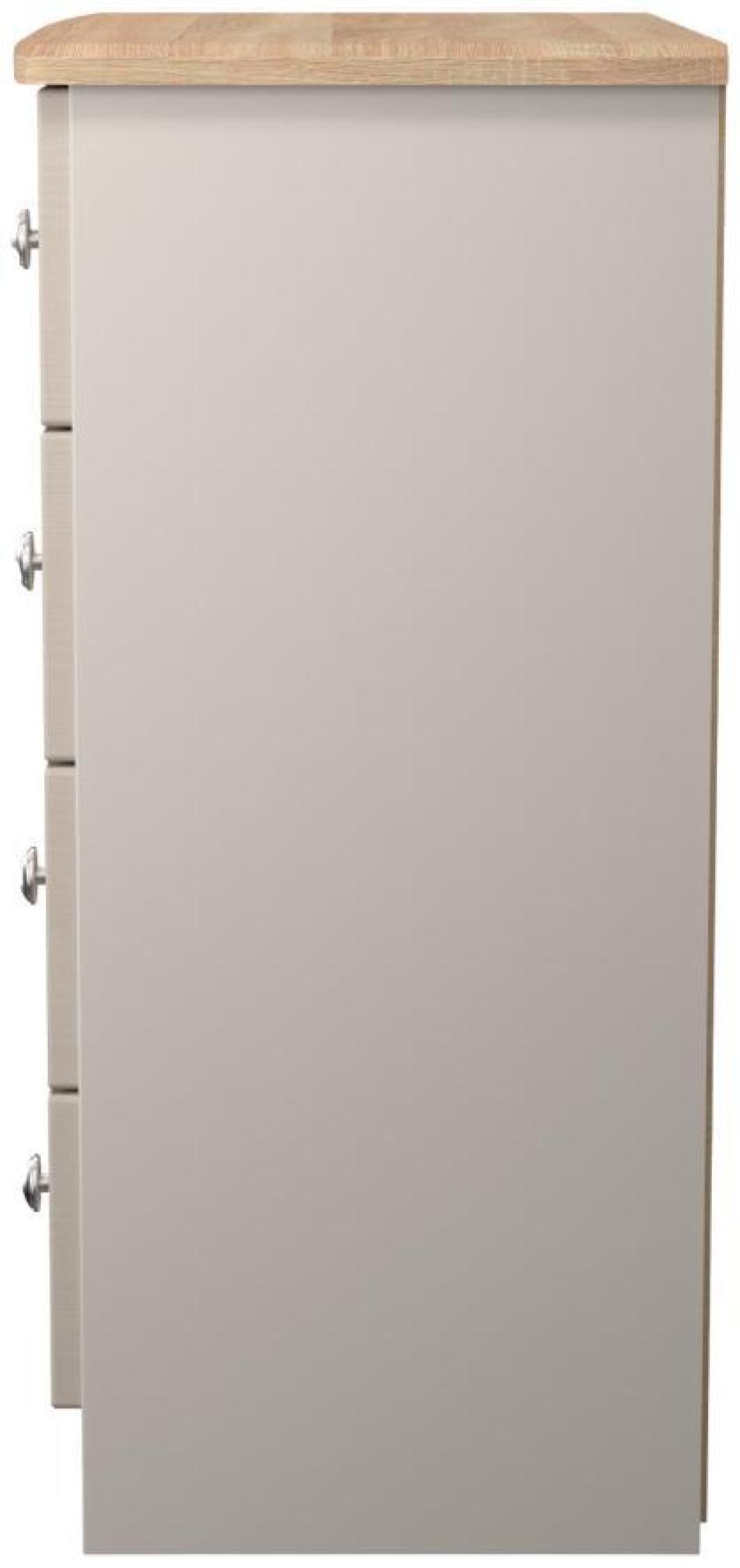 Product photograph of Sussex Cashmere And Oak Effect 4 Drawer Chest from Choice Furniture Superstore.