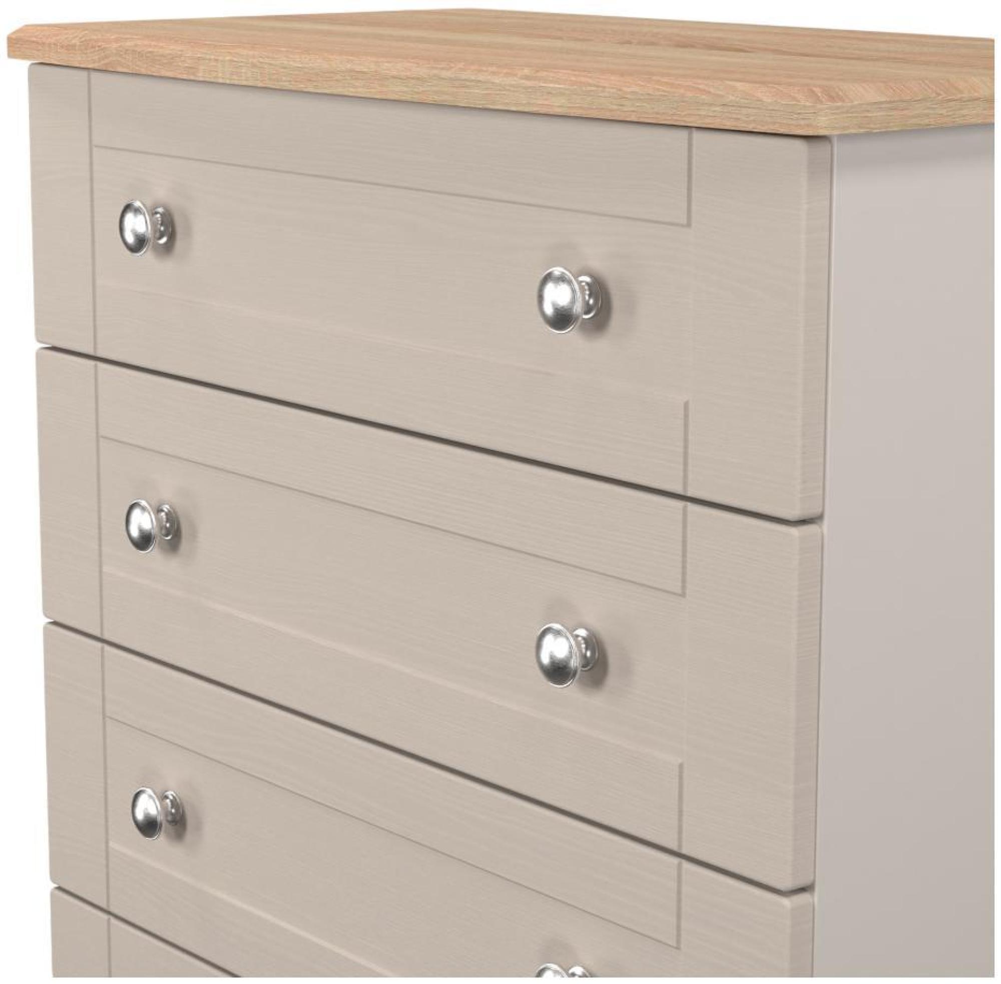 Product photograph of Sussex Cashmere And Oak Effect 4 Drawer Chest from Choice Furniture Superstore.