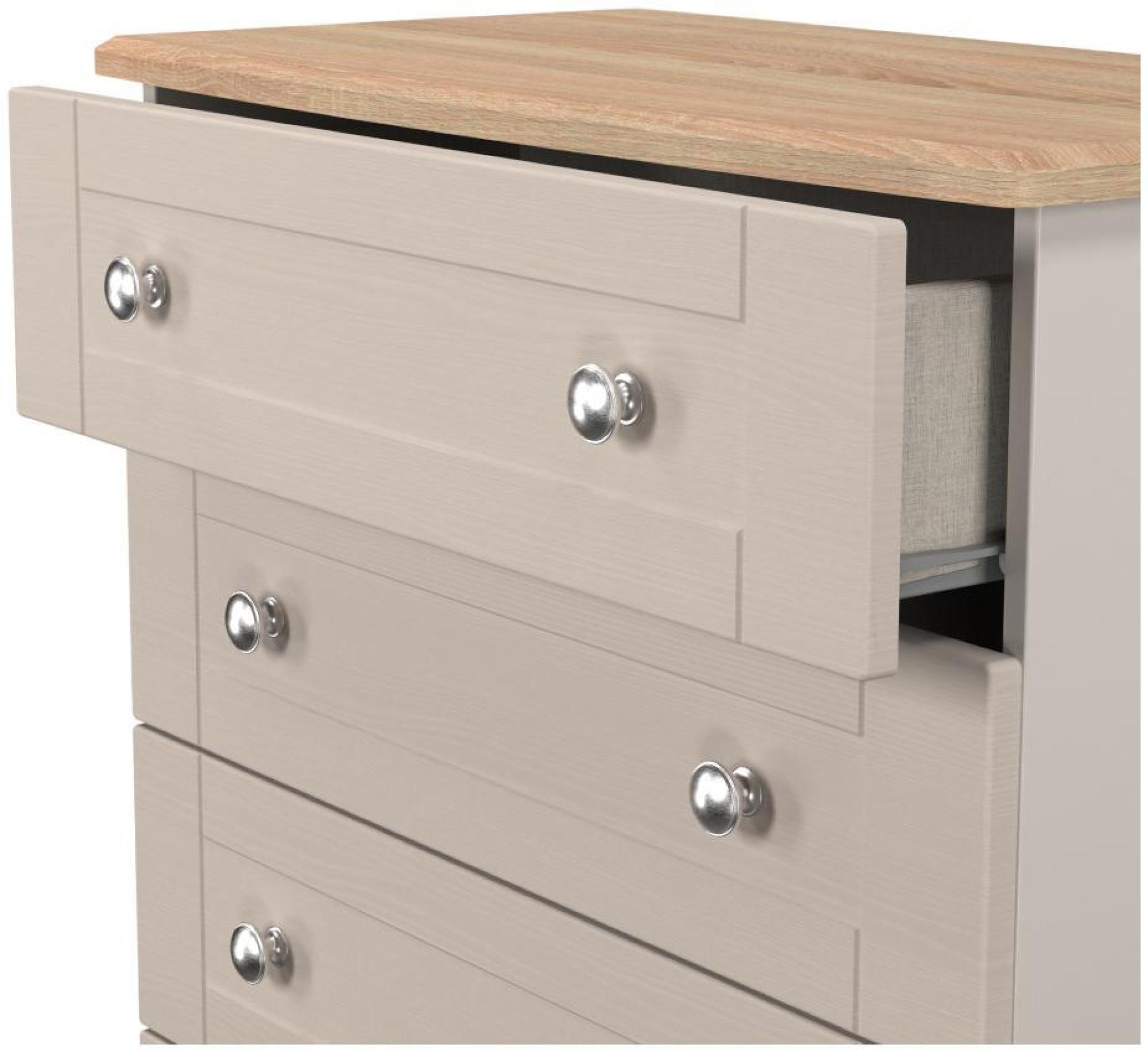 Product photograph of Sussex Cashmere And Oak Effect 4 Drawer Chest from Choice Furniture Superstore.