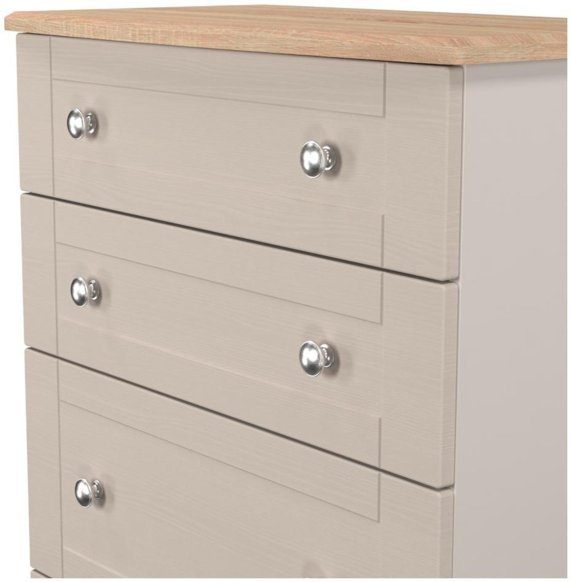 Product photograph of Sussex Cashmere And Oak Effect 4 Drawer Deep Chest from Choice Furniture Superstore.