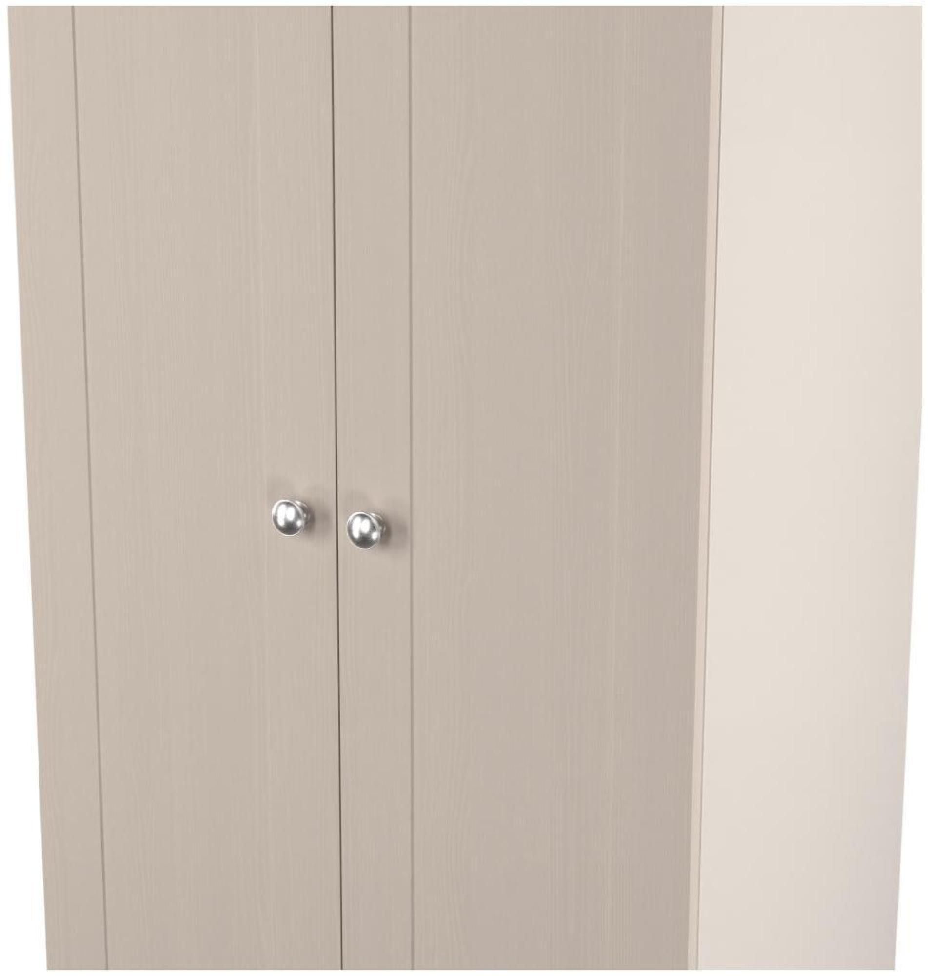 Product photograph of Sussex Cashmere And Oak Effect 2 Door Plain Tall Wardrobe from Choice Furniture Superstore.