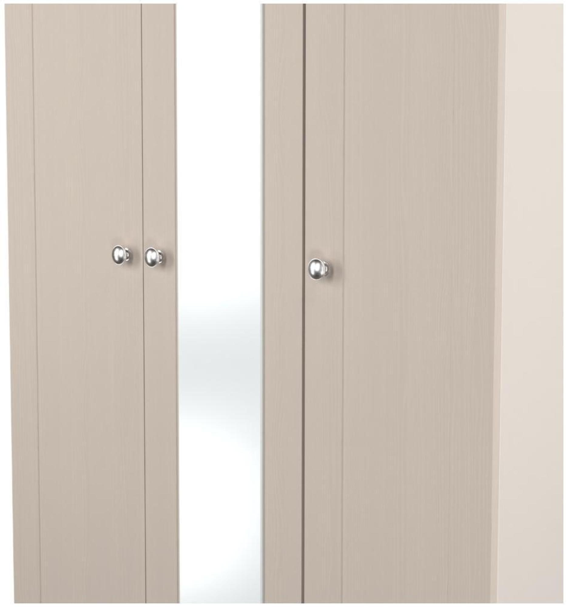 Product photograph of Sussex Cashmere And Oak Effect Oak 3 Door Tall Triple Wardrobe - 1 Mirror from Choice Furniture Superstore.