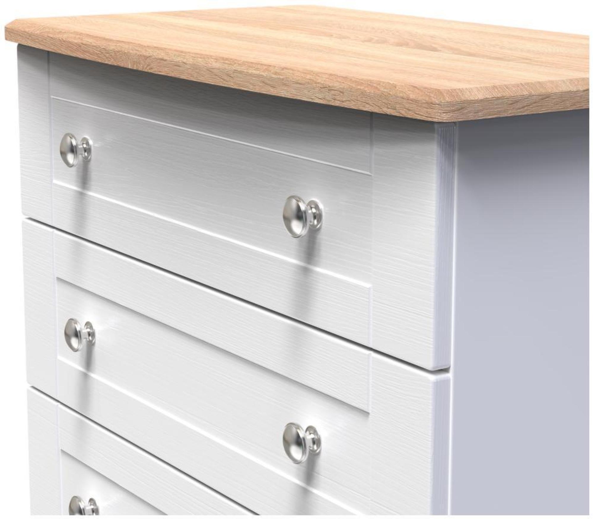 Product photograph of Sussex White And Oak Effect 3 Drawer Small Chest from Choice Furniture Superstore.