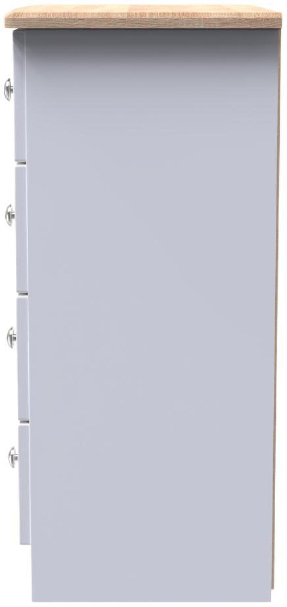 Product photograph of Sussex White And Oak Effect 4 Drawer Chest from Choice Furniture Superstore.
