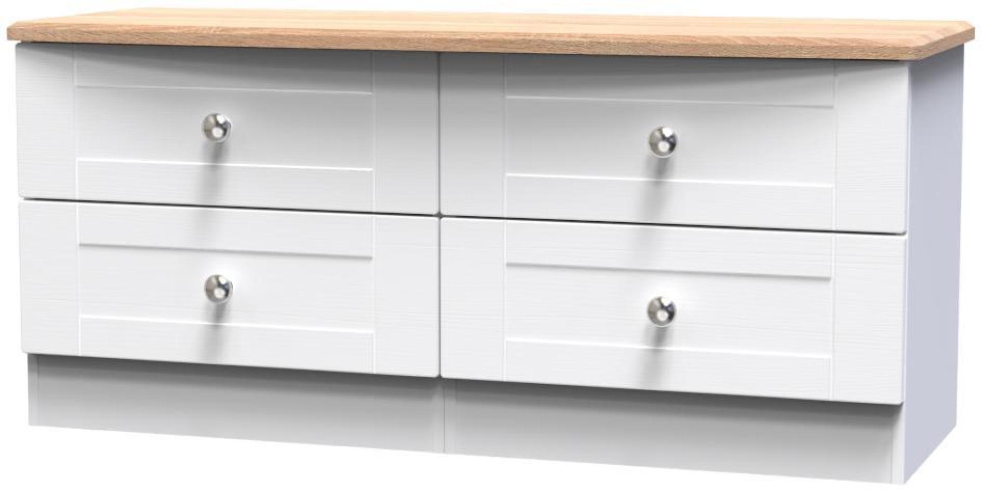 Product photograph of Sussex White And Oak Effect Bed Box from Choice Furniture Superstore.