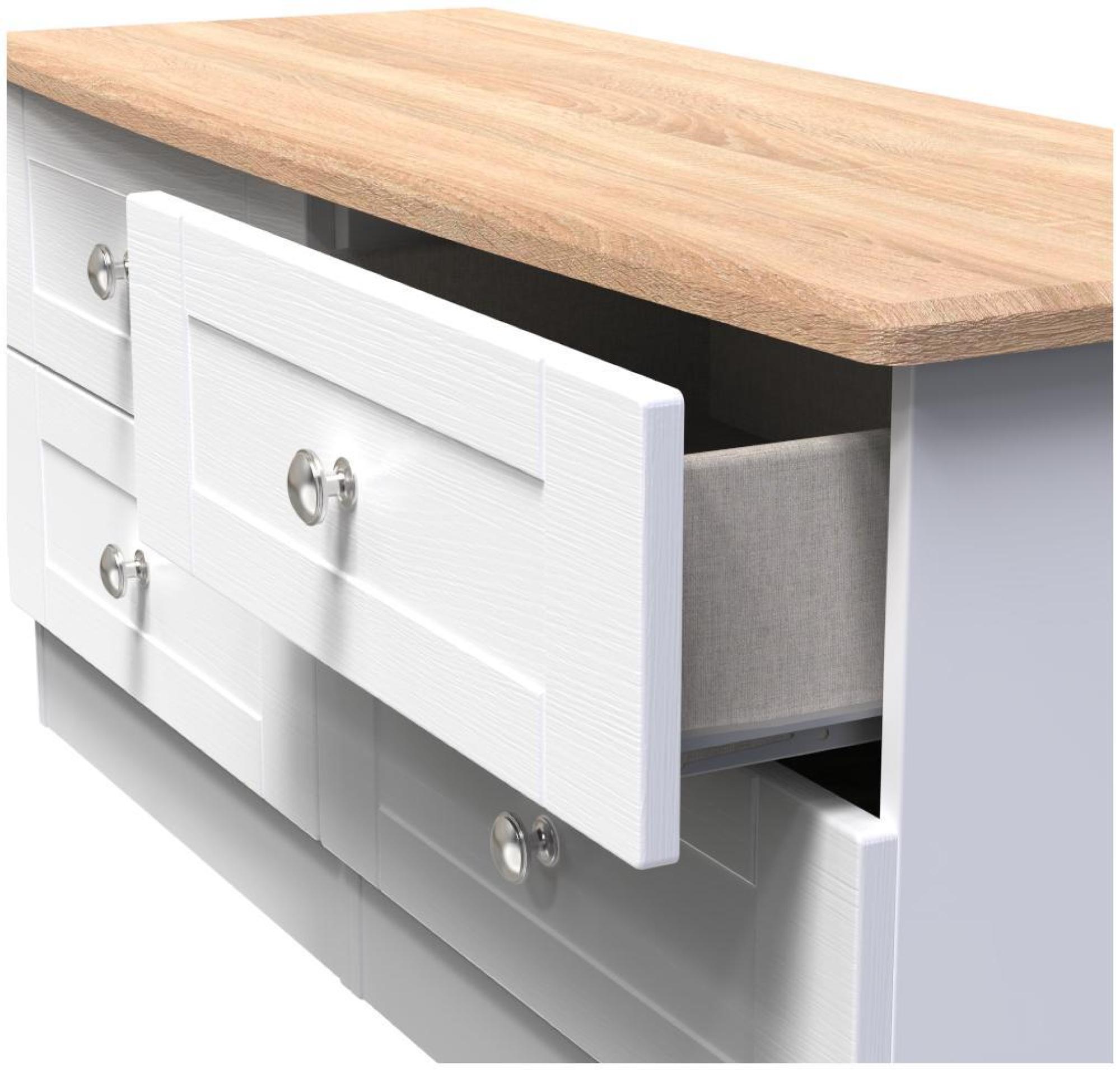 Product photograph of Sussex White And Oak Effect Bed Box from Choice Furniture Superstore.