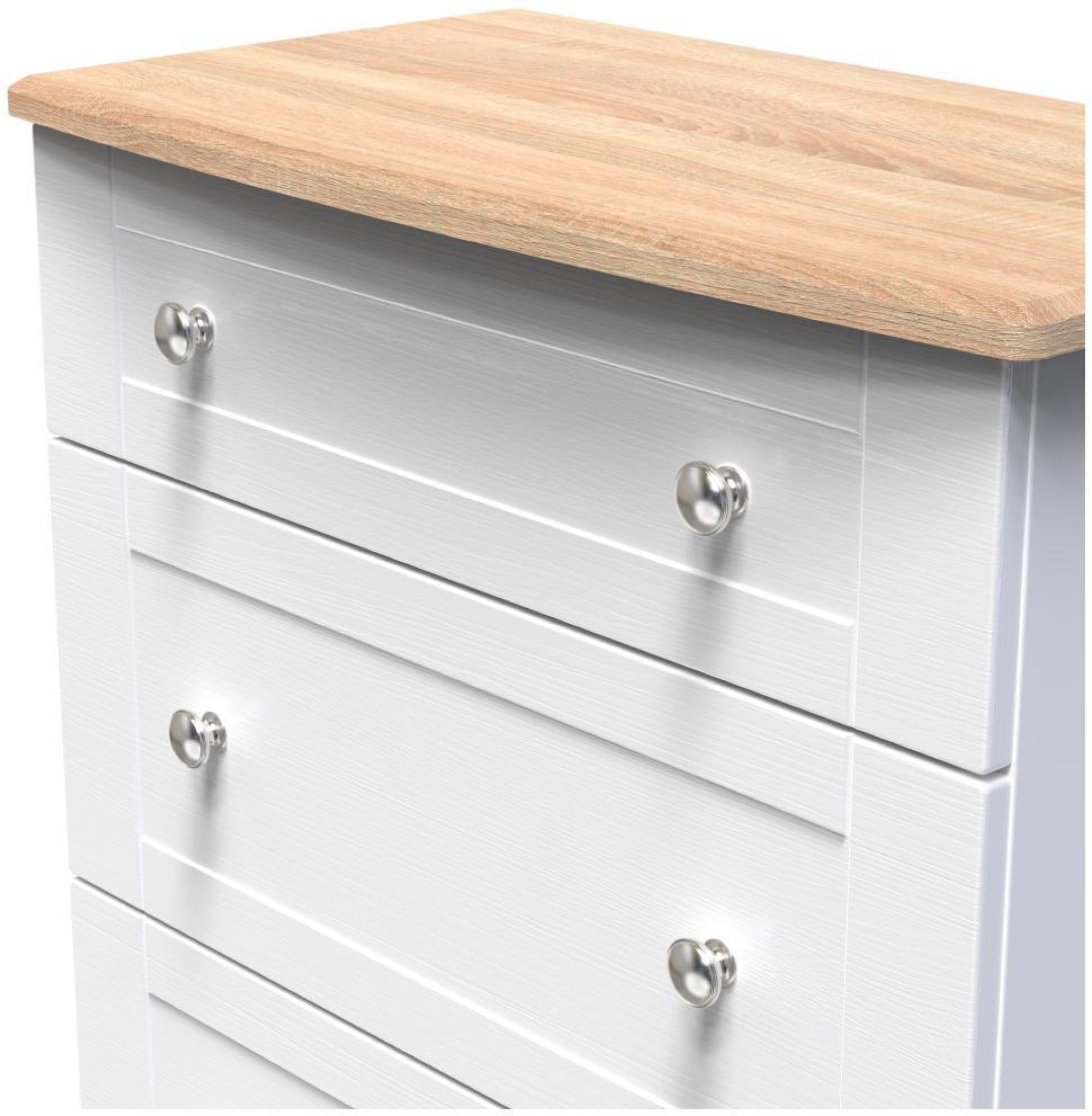 Product photograph of Sussex White And Oak Effect 3 Drawer Deep Chest from Choice Furniture Superstore.