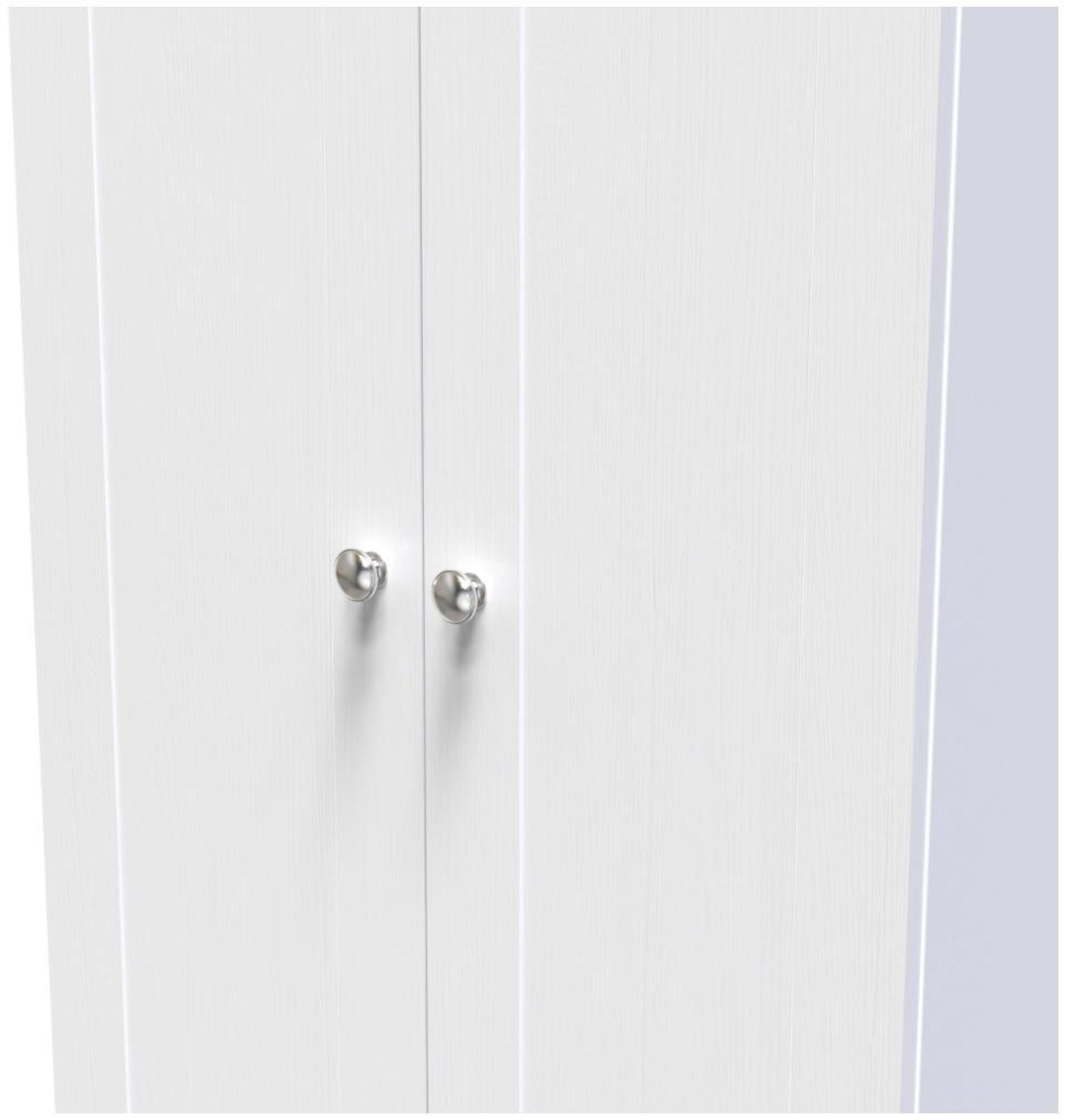 Product photograph of Sussex White And Oak Effect 2 Door Plain Tall Wardrobe from Choice Furniture Superstore.