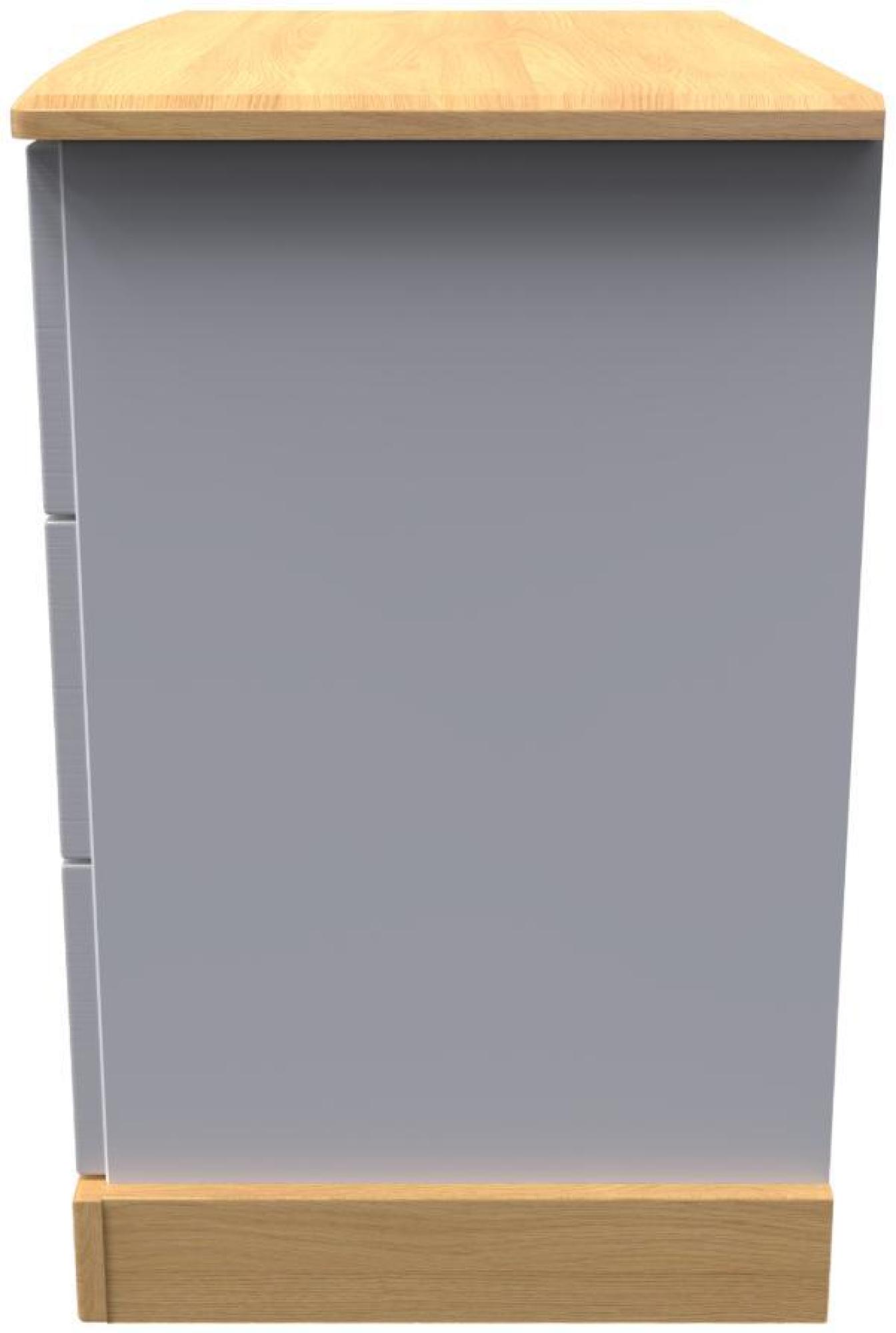 Product photograph of Whitney Oak Effect And Grey 3 Drawer Small Chest from Choice Furniture Superstore.