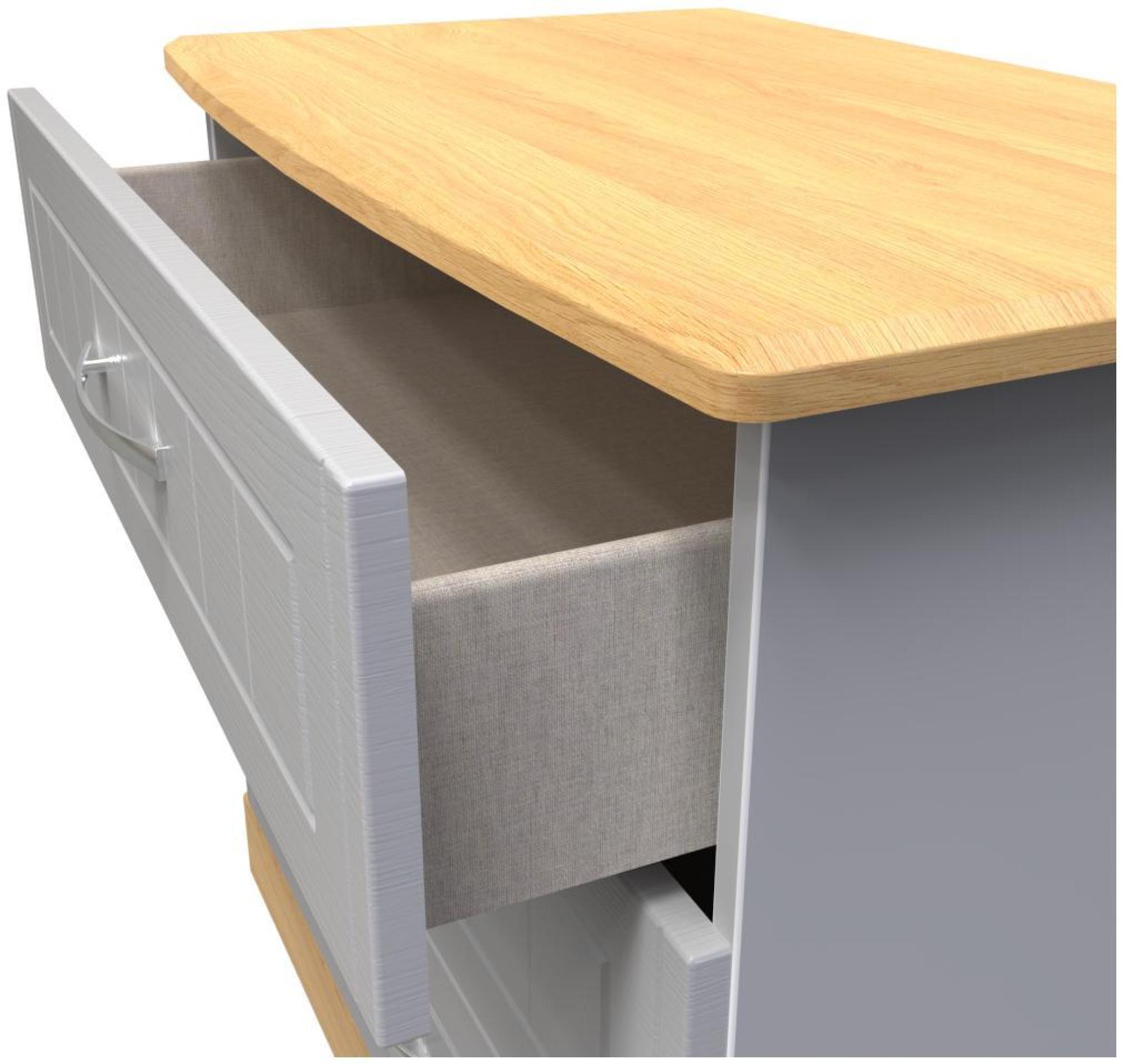 Product photograph of Whitney Oak Effect And Grey 3 Drawer Small Chest from Choice Furniture Superstore.