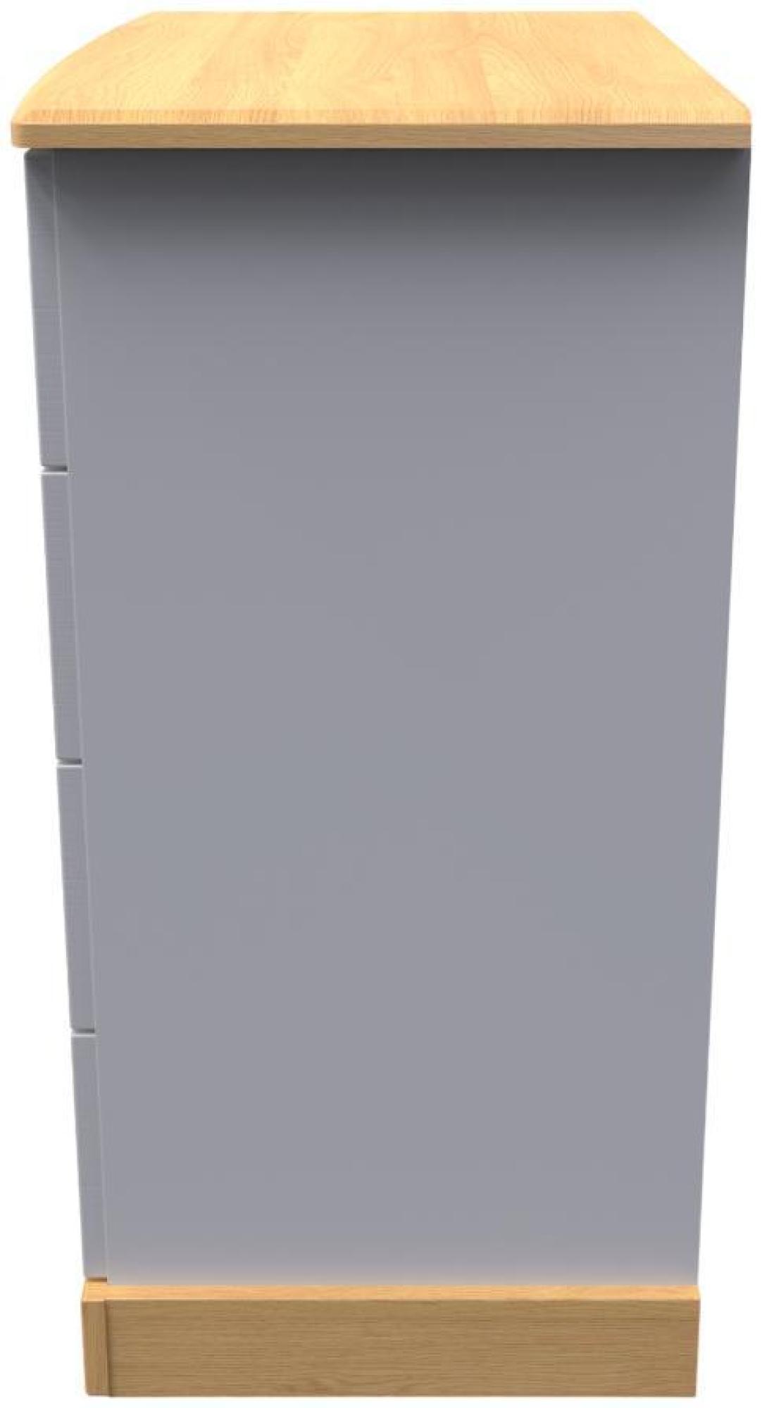 Product photograph of Whitney Oak Effect And Grey 4 Drawer Chest from Choice Furniture Superstore.