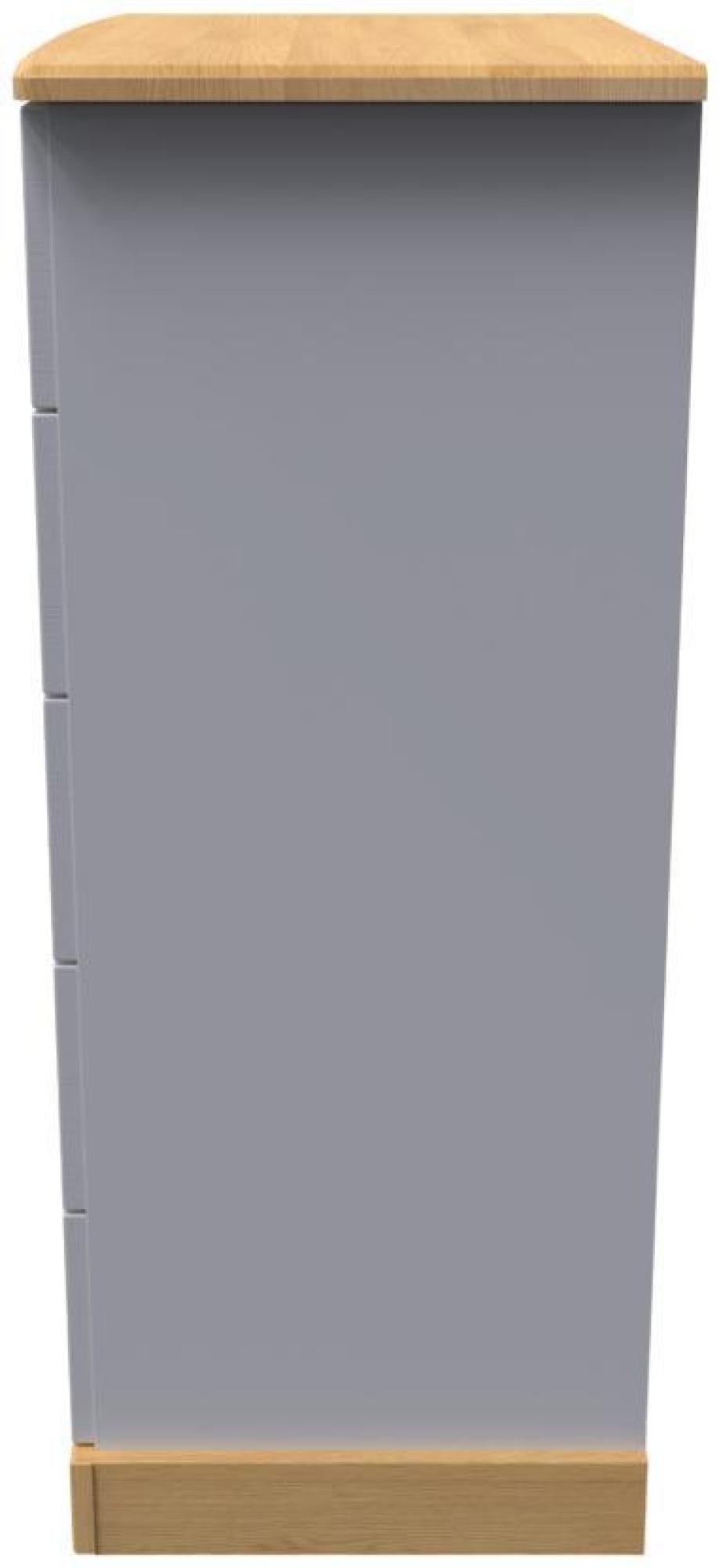 Product photograph of Whitney Oak Effect And Grey 5 Drawer Chest from Choice Furniture Superstore.
