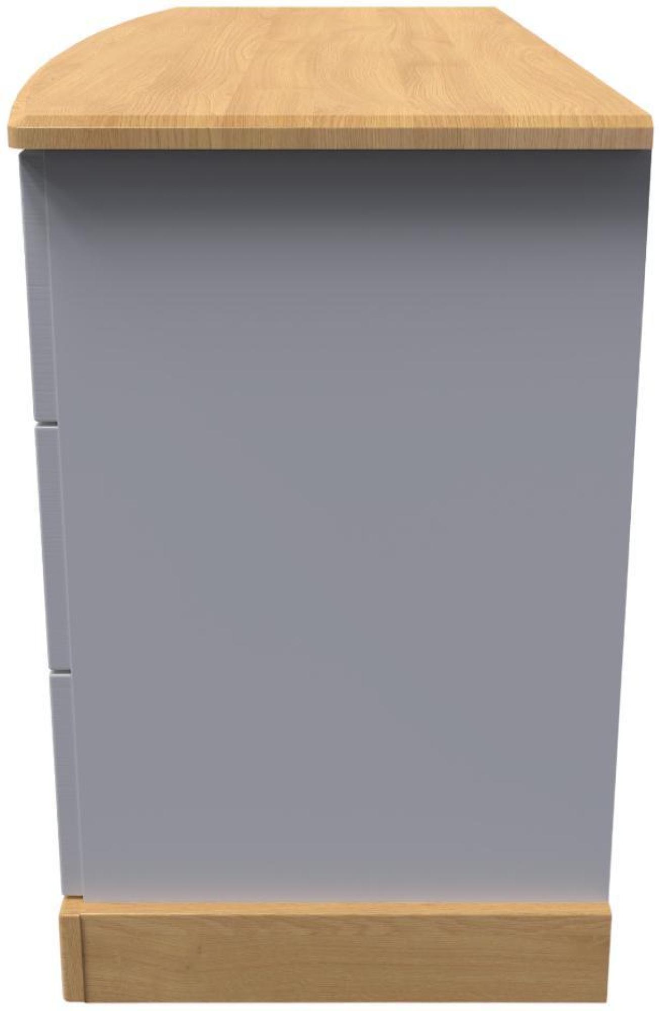 Product photograph of Whitney Oak Effect And Grey 6 Drawer Midi Dresser from Choice Furniture Superstore.
