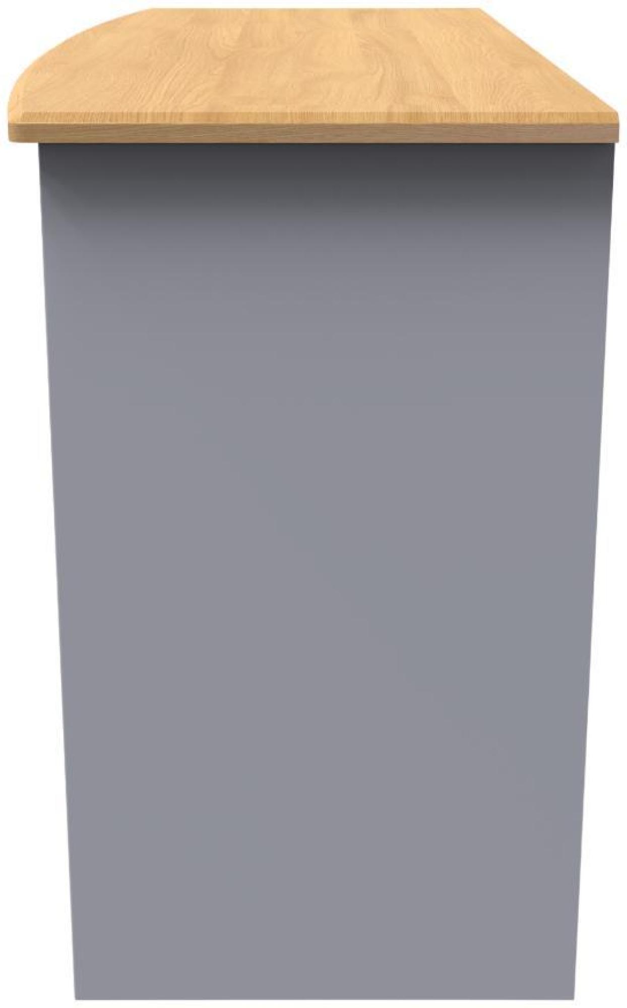 Product photograph of Whitney Oak Effect And Grey 3 Drawer Desk from Choice Furniture Superstore.