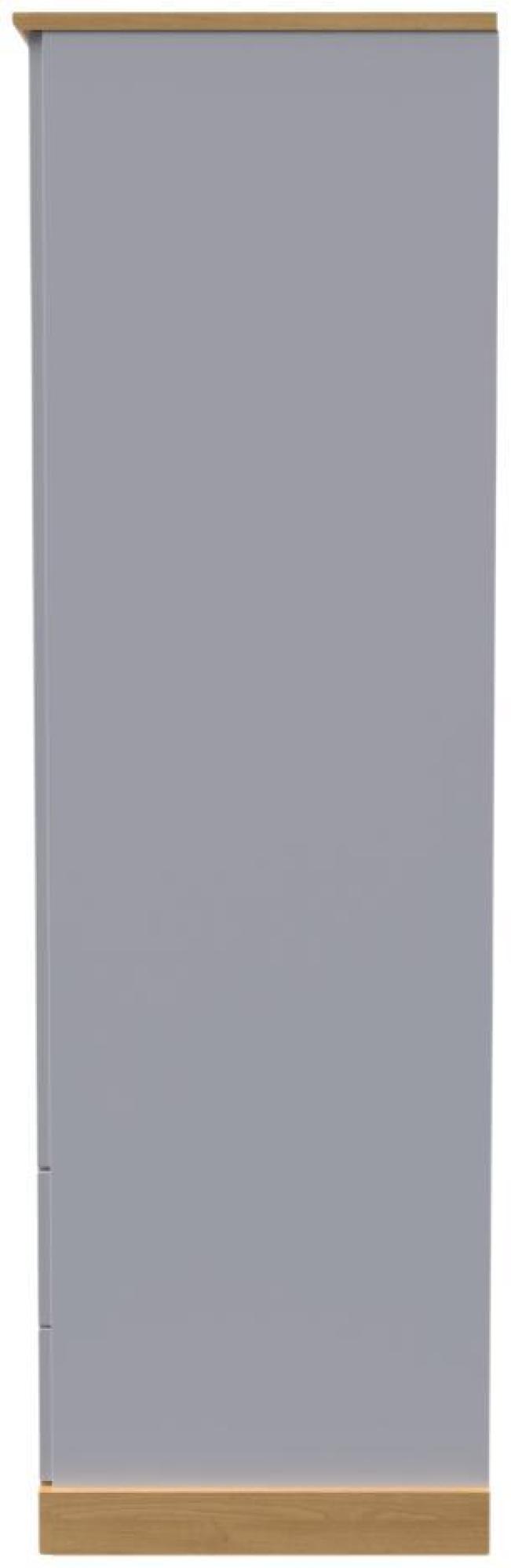 Product photograph of Whitney Oak Effect And Grey 2 Door 2 Drawer Double Wardrobe from Choice Furniture Superstore.