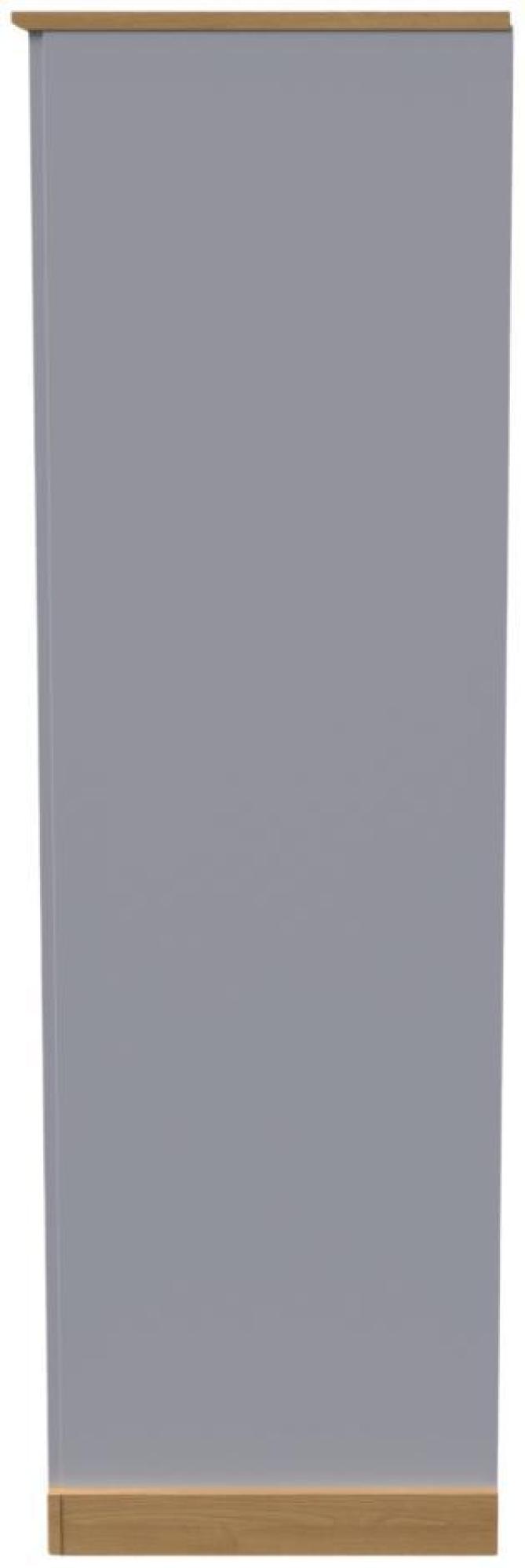 Product photograph of Whitney Oak Effect And Grey 3 Door Triple Wardrobe - Lhf 2 Drawers from Choice Furniture Superstore.