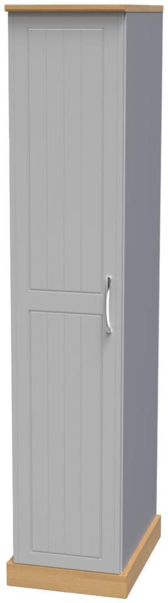 Product photograph of Whitney Oak Effect And Grey 1 Door Single Wardrobe from Choice Furniture Superstore.