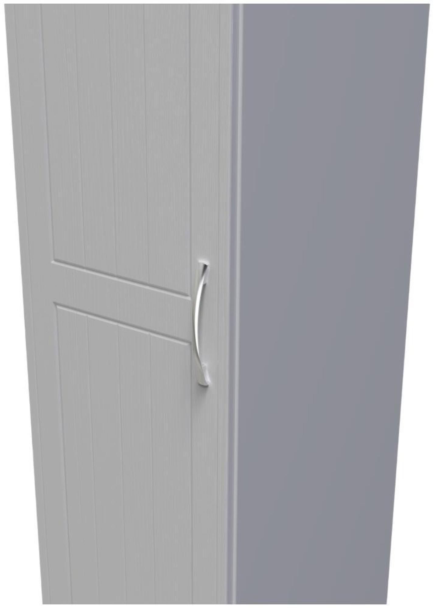 Product photograph of Whitney Oak Effect And Grey 1 Door Single Wardrobe from Choice Furniture Superstore.