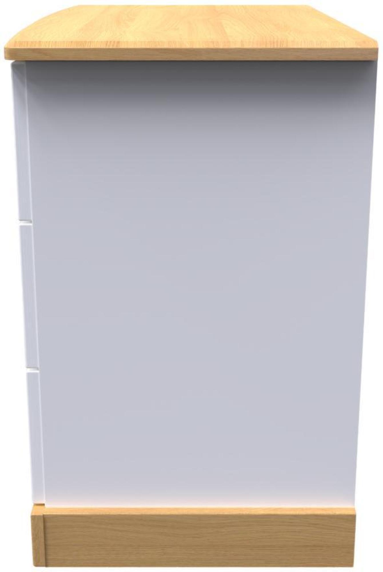 Product photograph of Whitney Oak Effect And White 3 Drawer Small Chest from Choice Furniture Superstore.