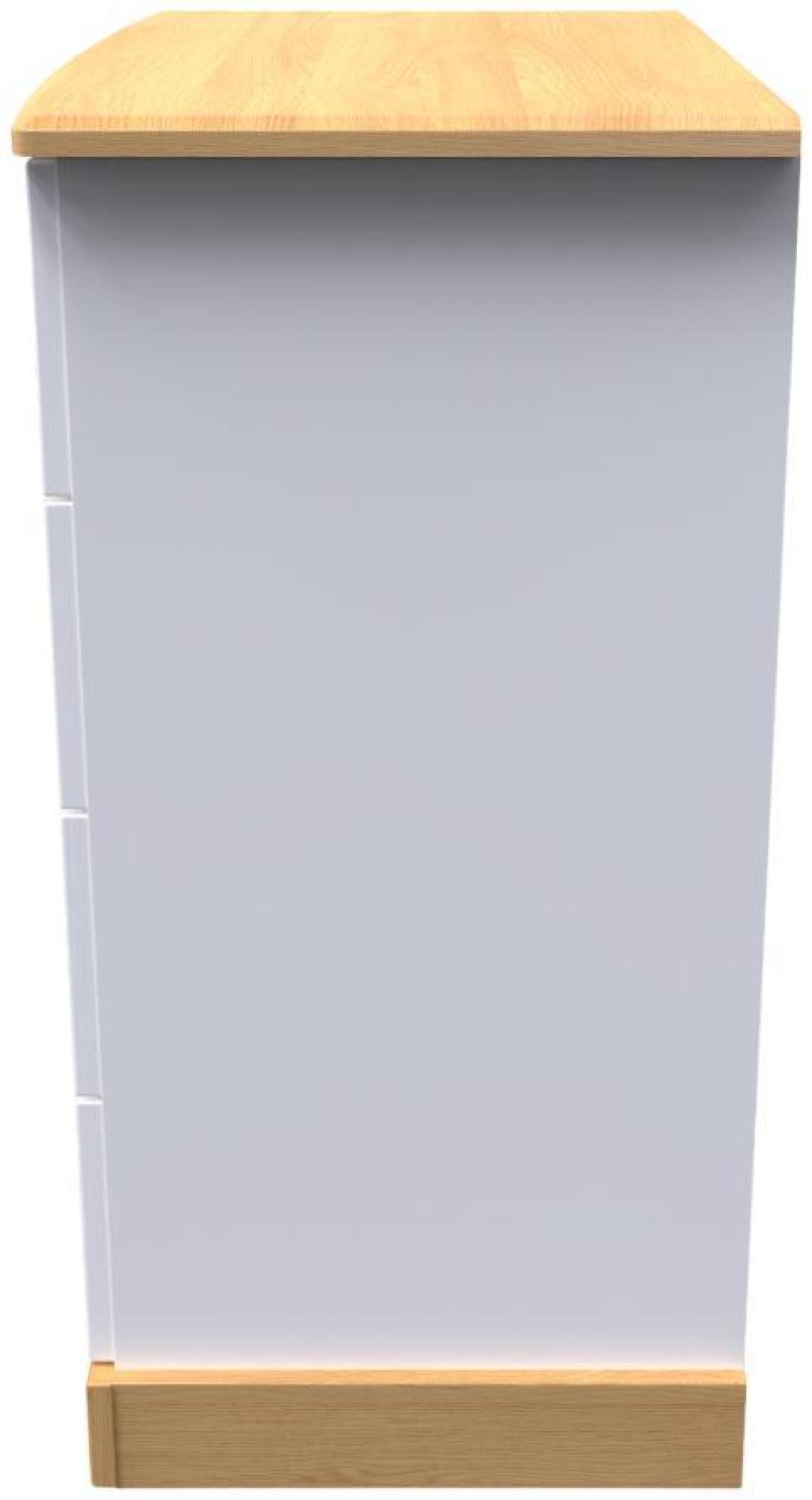 Product photograph of Whitney Oak Effect And White 4 Drawer Chest from Choice Furniture Superstore.