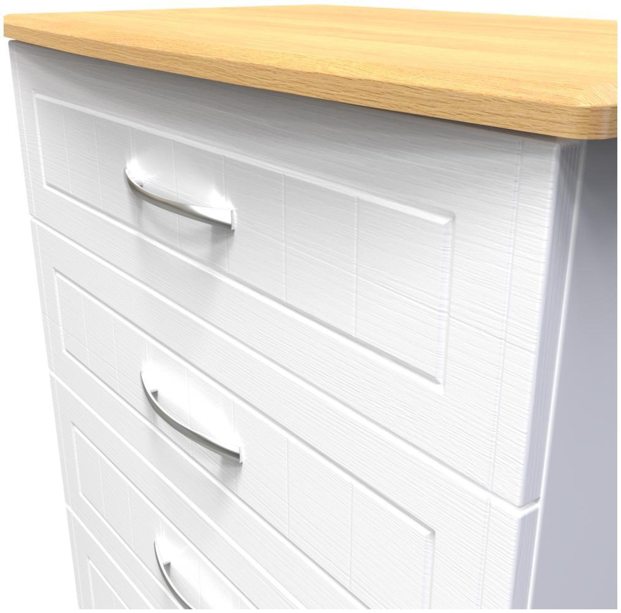 Product photograph of Whitney Oak Effect And White 4 Drawer Chest from Choice Furniture Superstore.