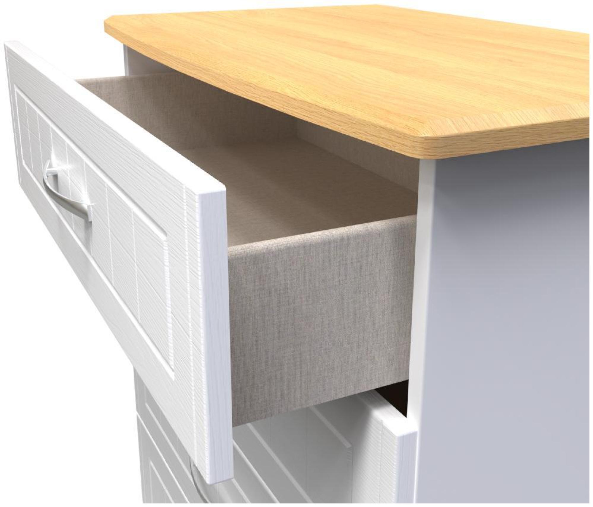 Product photograph of Whitney Oak Effect And White 4 Drawer Chest from Choice Furniture Superstore.