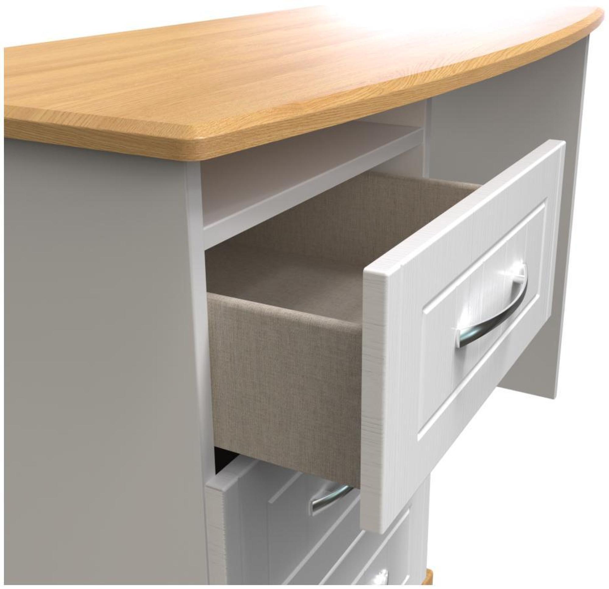 Product photograph of Whitney Oak Effect And White 3 Drawer Desk from Choice Furniture Superstore.