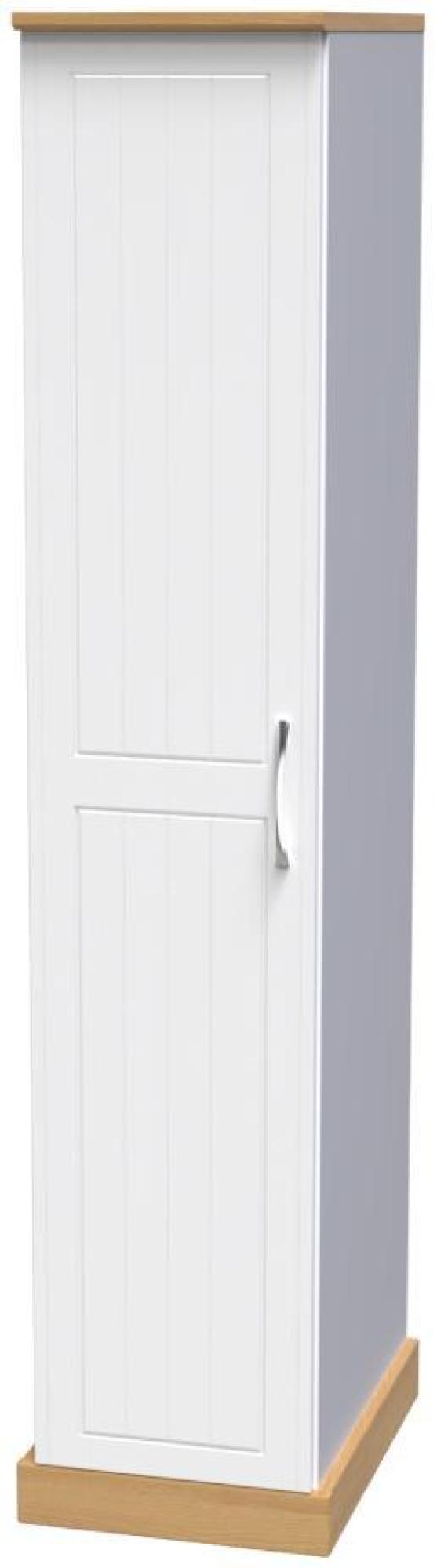 Product photograph of Whitney Oak Effect And White 1 Door Single Wardrobe from Choice Furniture Superstore.