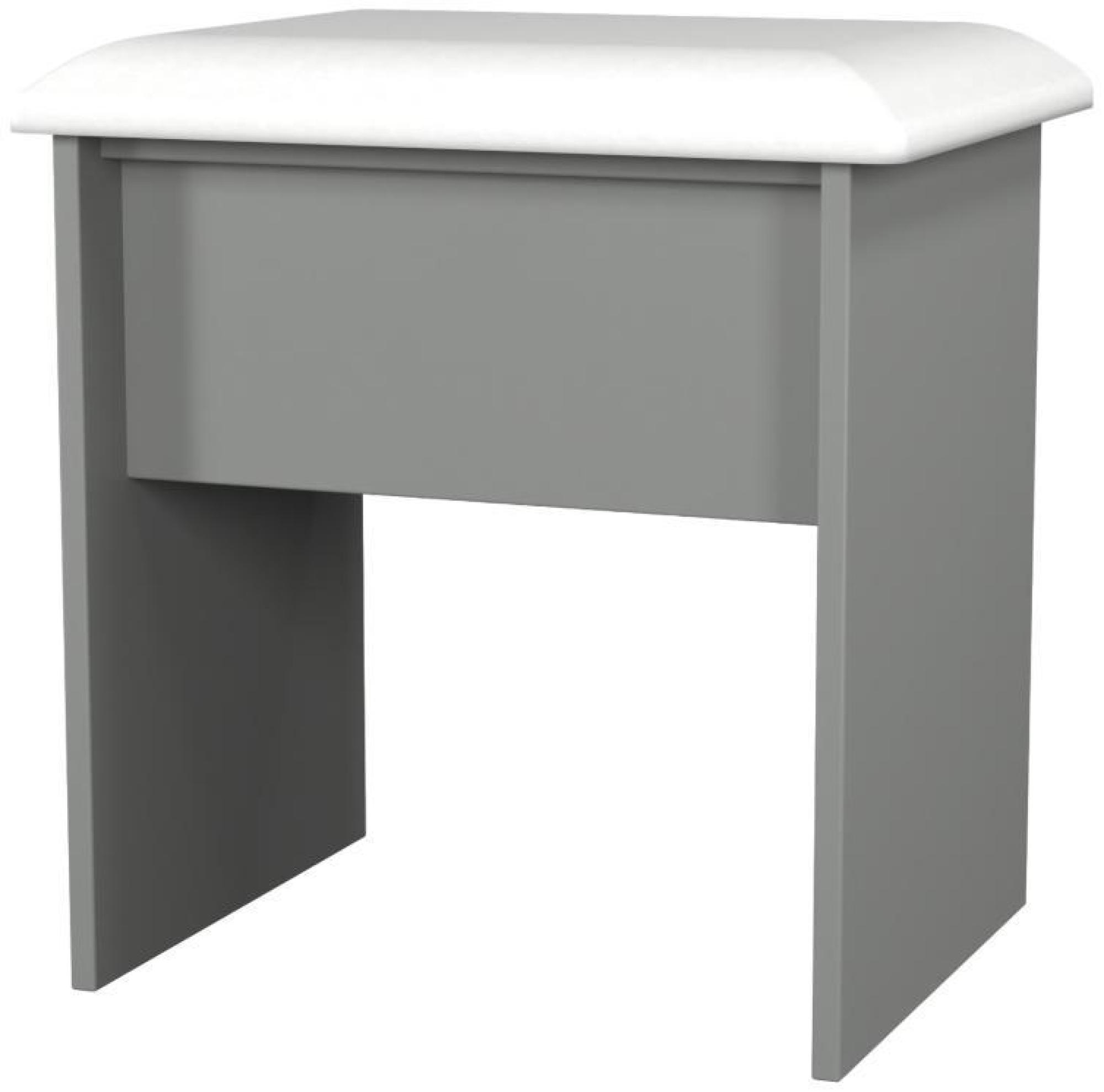 Product photograph of Yarmouth Grey Padded Dressing Stool from Choice Furniture Superstore.