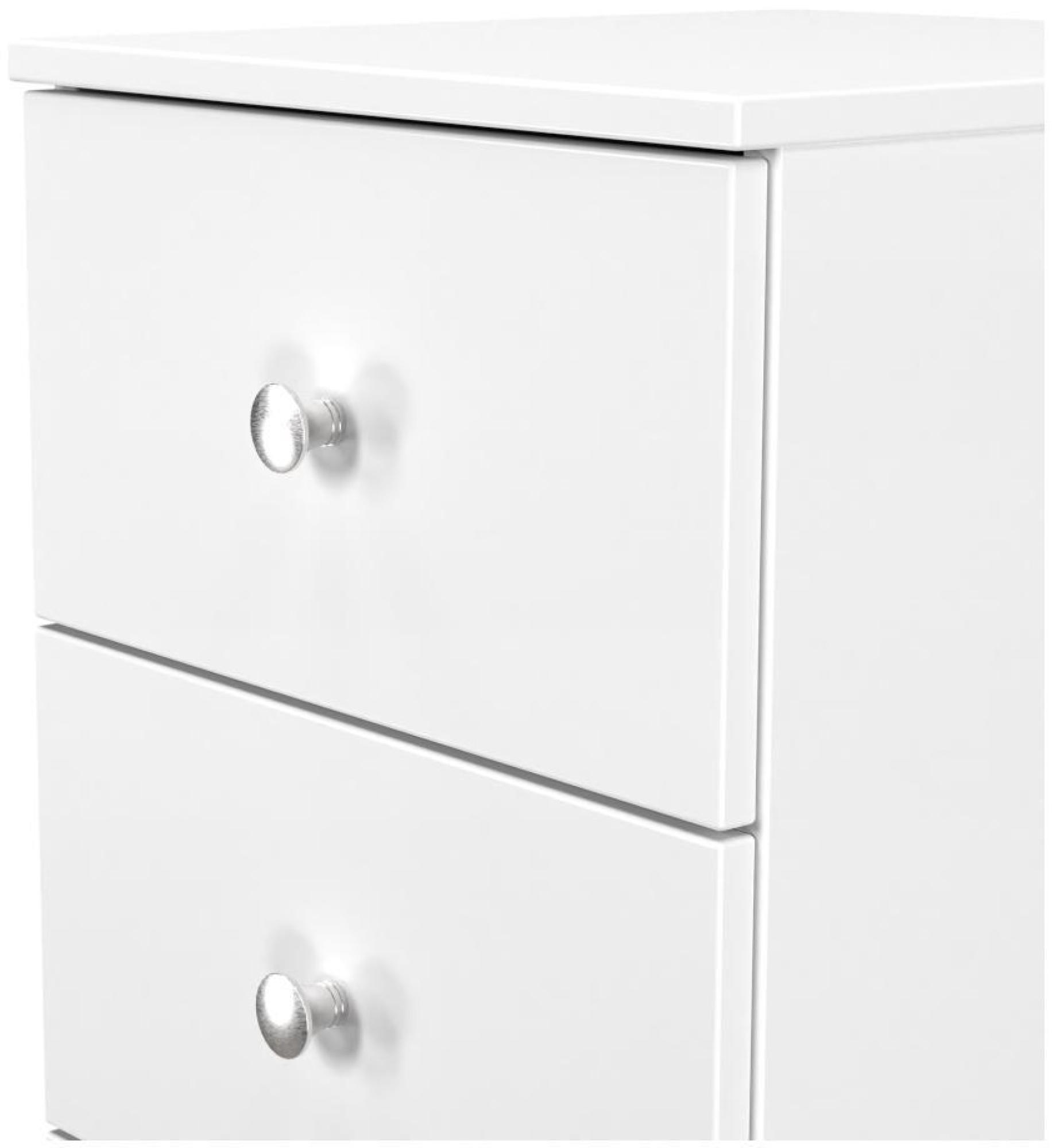 Product photograph of Yarmouth White Gloss 3 Drawer Beside Cabinet from Choice Furniture Superstore.