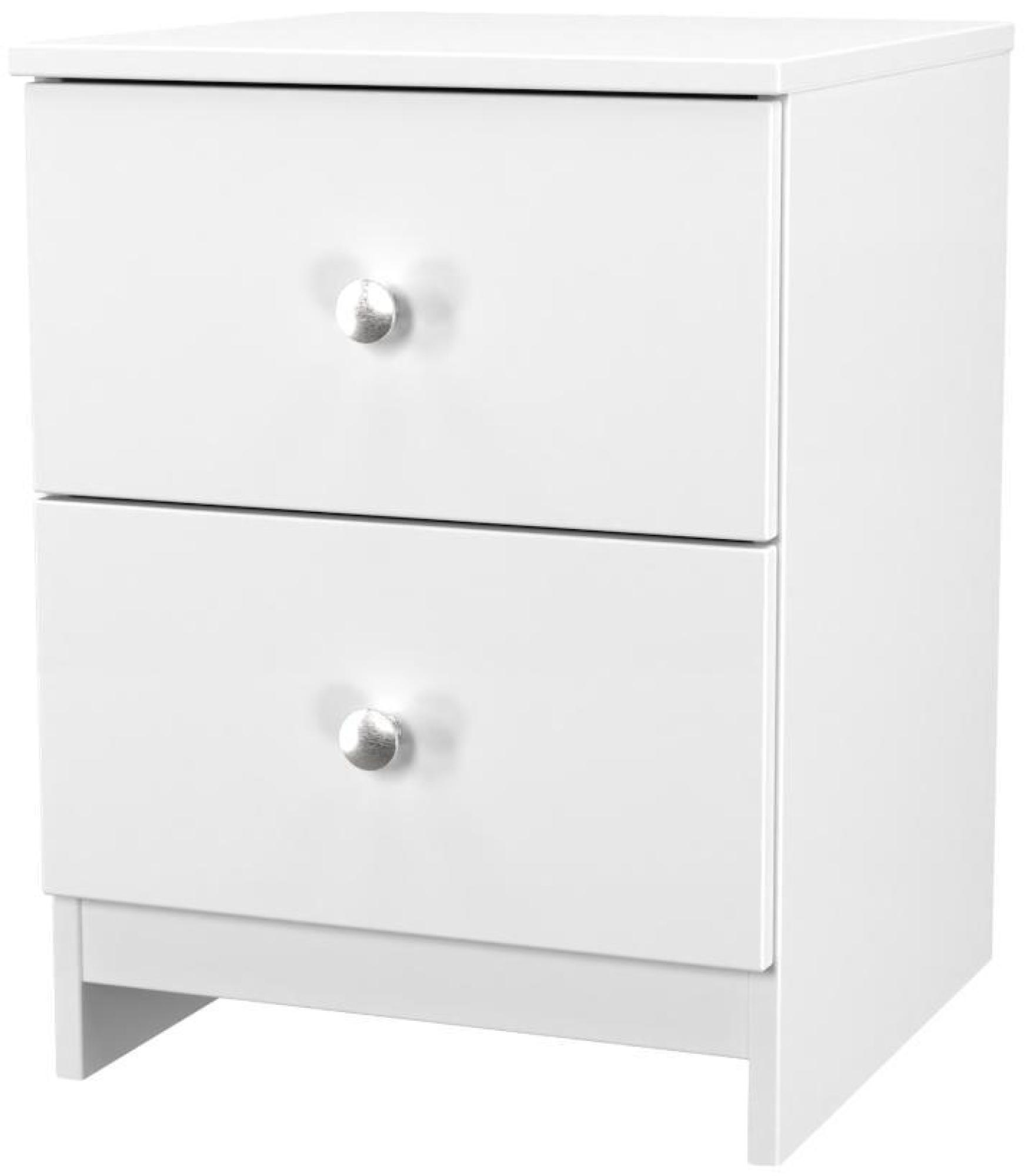 Product photograph of Yarmouth White Gloss 2 Drawer Bedside Cabinet from Choice Furniture Superstore.