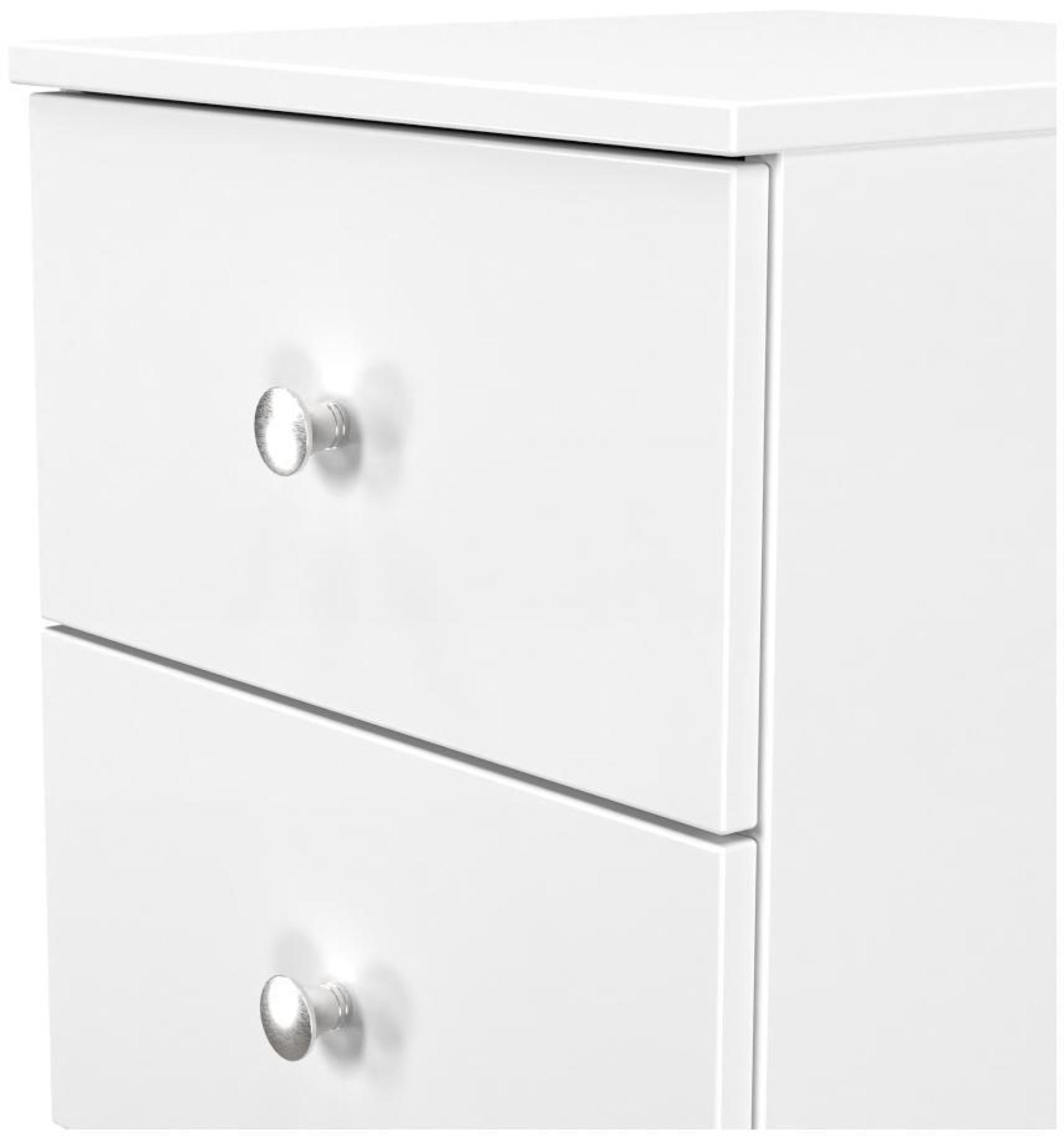 Product photograph of Yarmouth White Gloss 2 Drawer Bedside Cabinet from Choice Furniture Superstore.