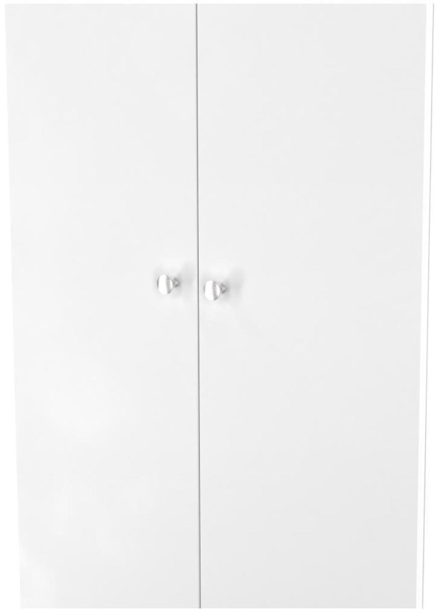 Product photograph of Yarmouth White Gloss 2 Door Plain Tall Wardrobe from Choice Furniture Superstore.