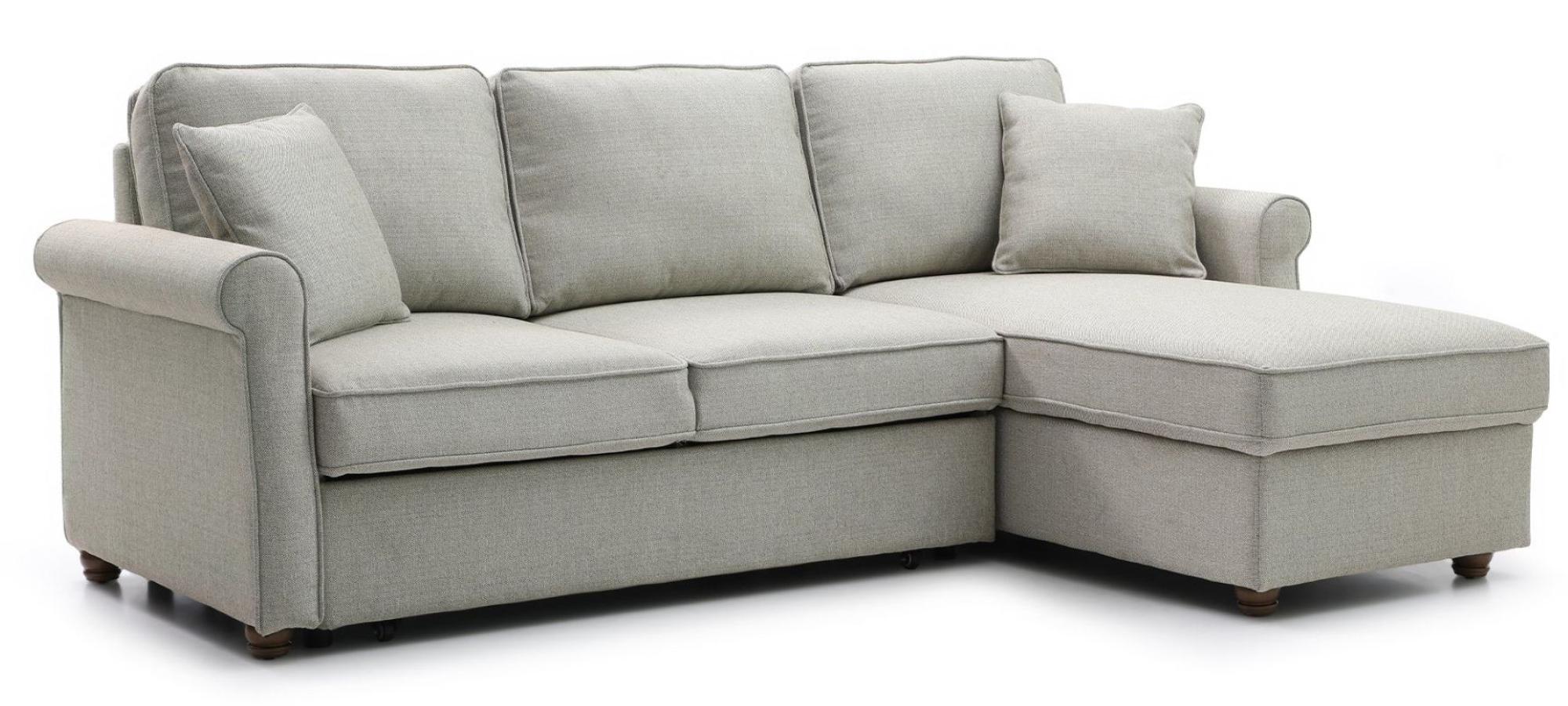 Product photograph of Arthur Natural Grey Fabric Corner Pull Out Sofa Bed With Storage from Choice Furniture Superstore.