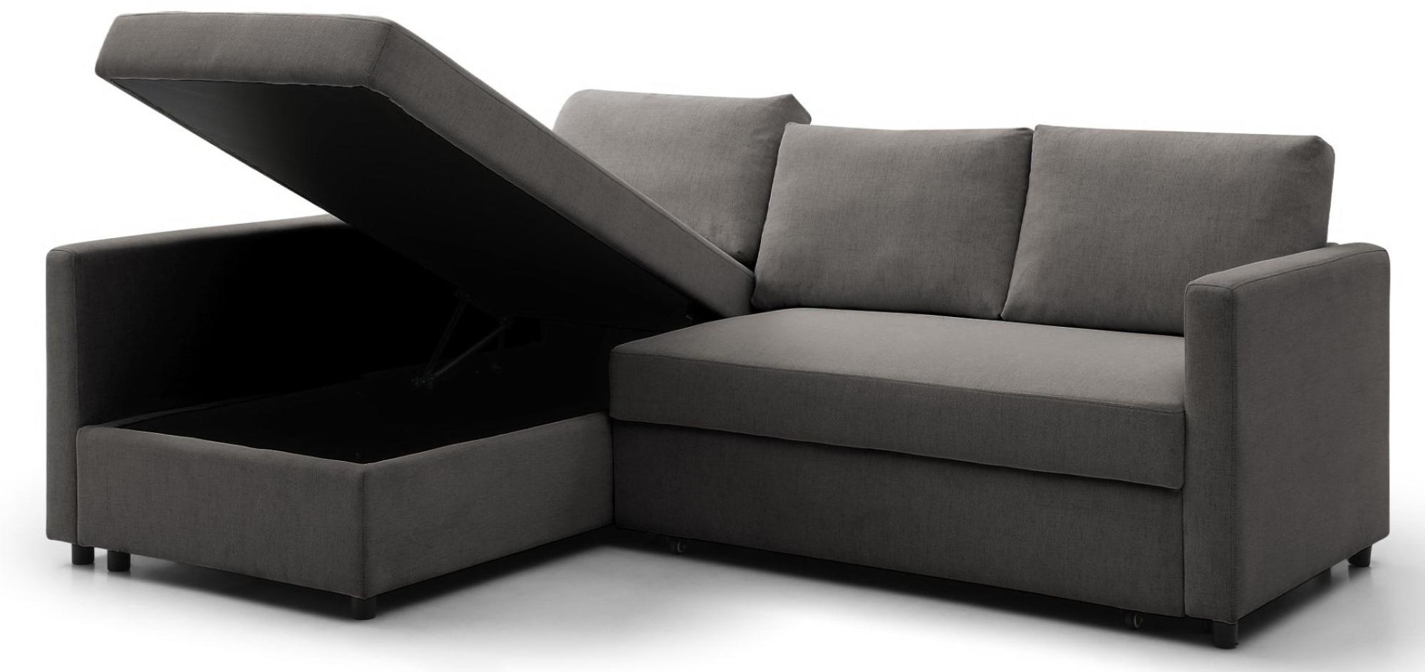 Product photograph of Clara Grey Fabric Corner Pull Out Sofa Bed With Storage from Choice Furniture Superstore.