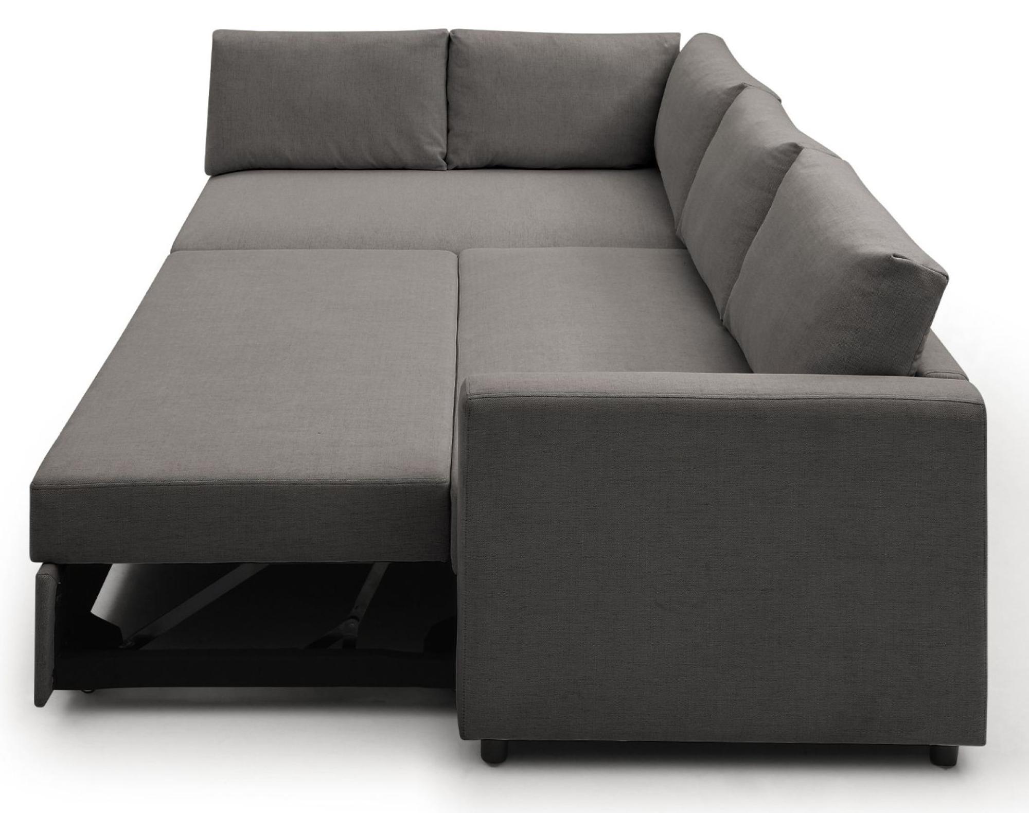 Product photograph of Clara Grey Fabric Corner Pull Out Sofa Bed With Storage from Choice Furniture Superstore.