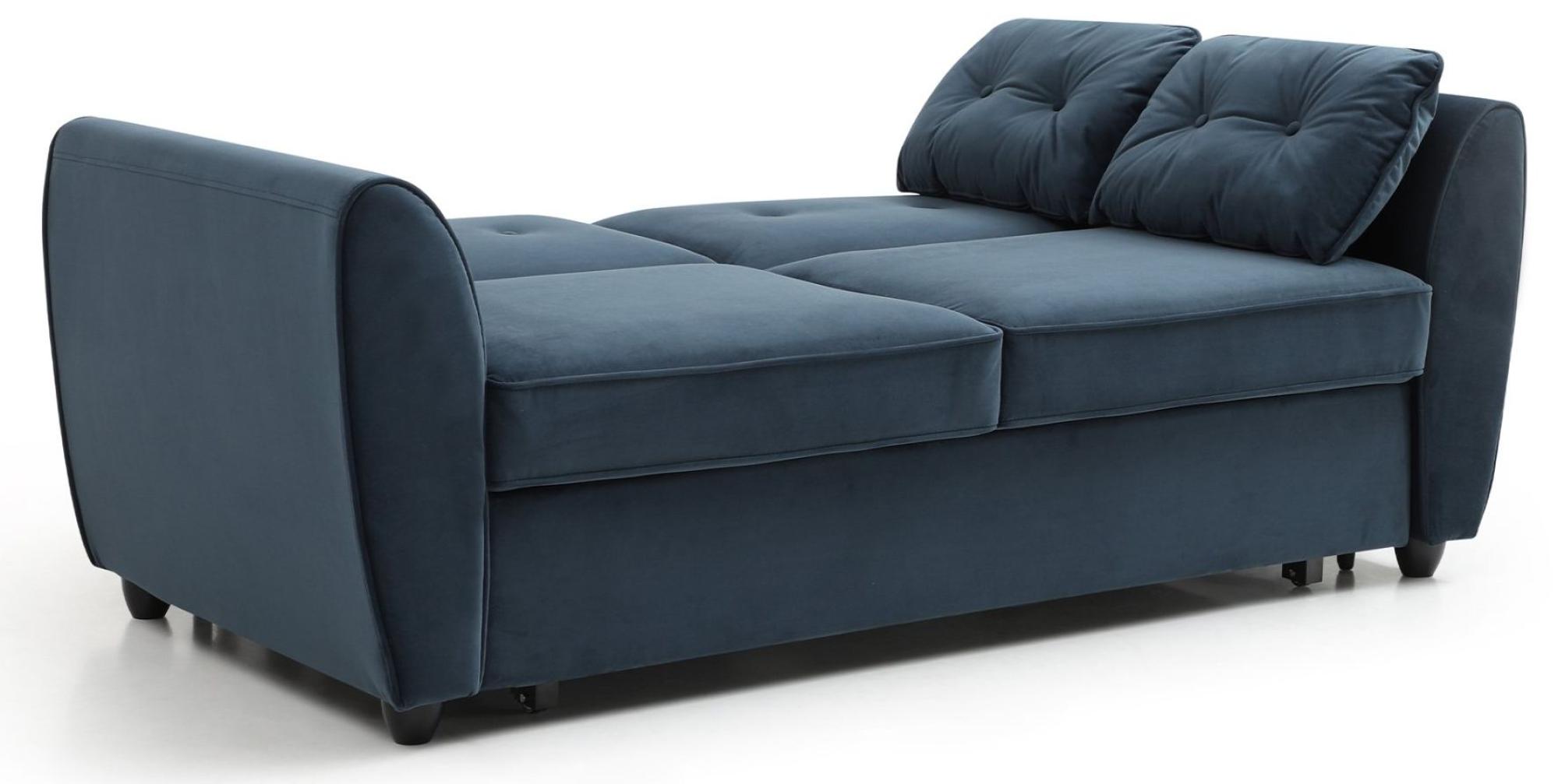 Product photograph of Willow Ink Blue Velvet Fabric 2 Seater Pull Out Sofa Bed from Choice Furniture Superstore.