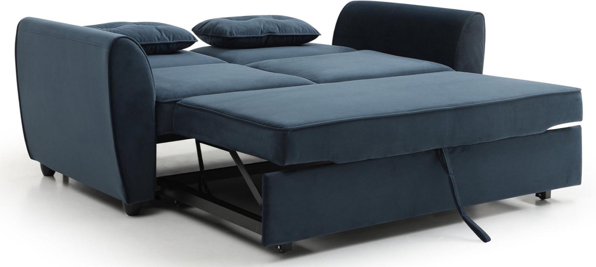 Product photograph of Willow Ink Blue Velvet Fabric 2 Seater Pull Out Sofa Bed from Choice Furniture Superstore.