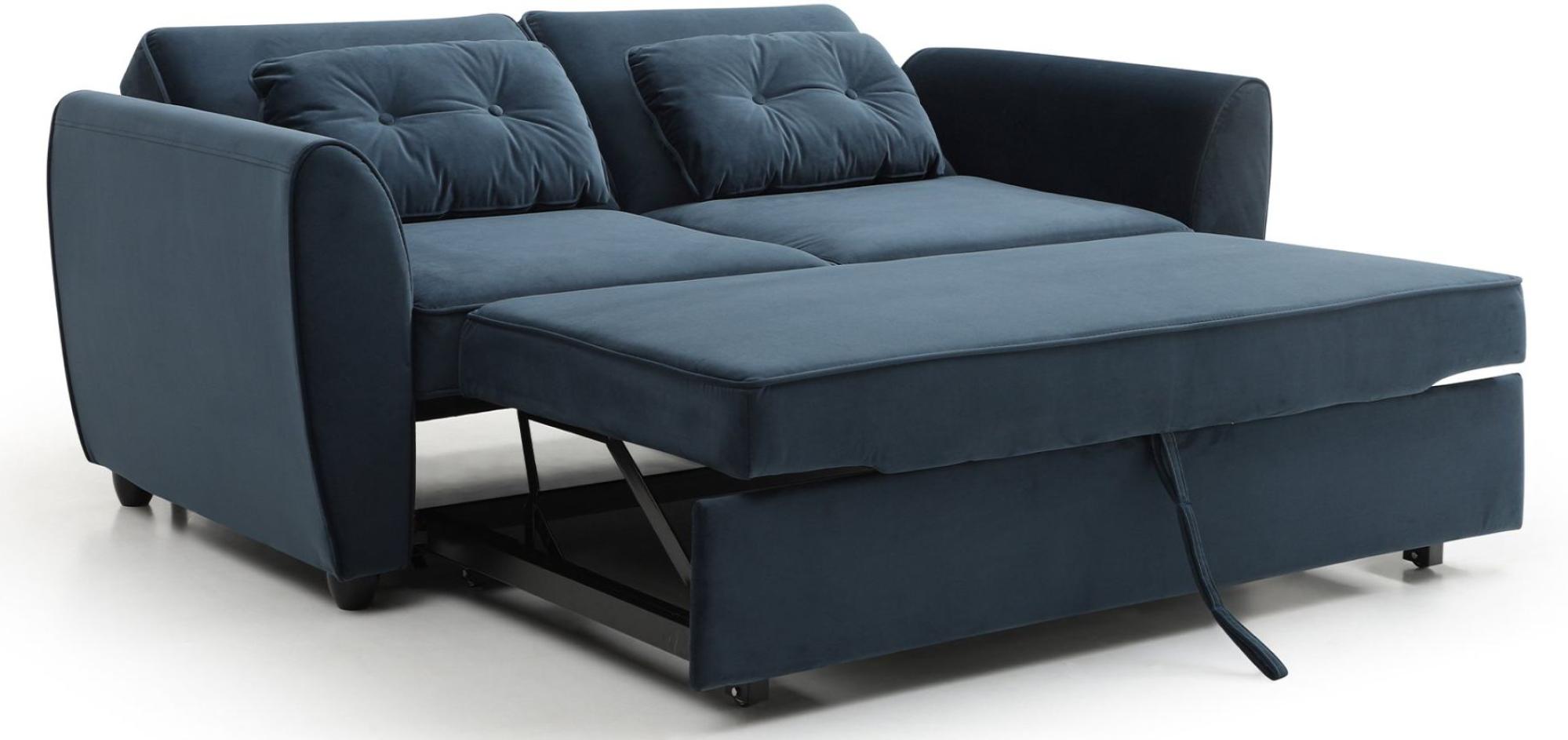 Product photograph of Willow Ink Blue Velvet Fabric 2 Seater Pull Out Sofa Bed from Choice Furniture Superstore.