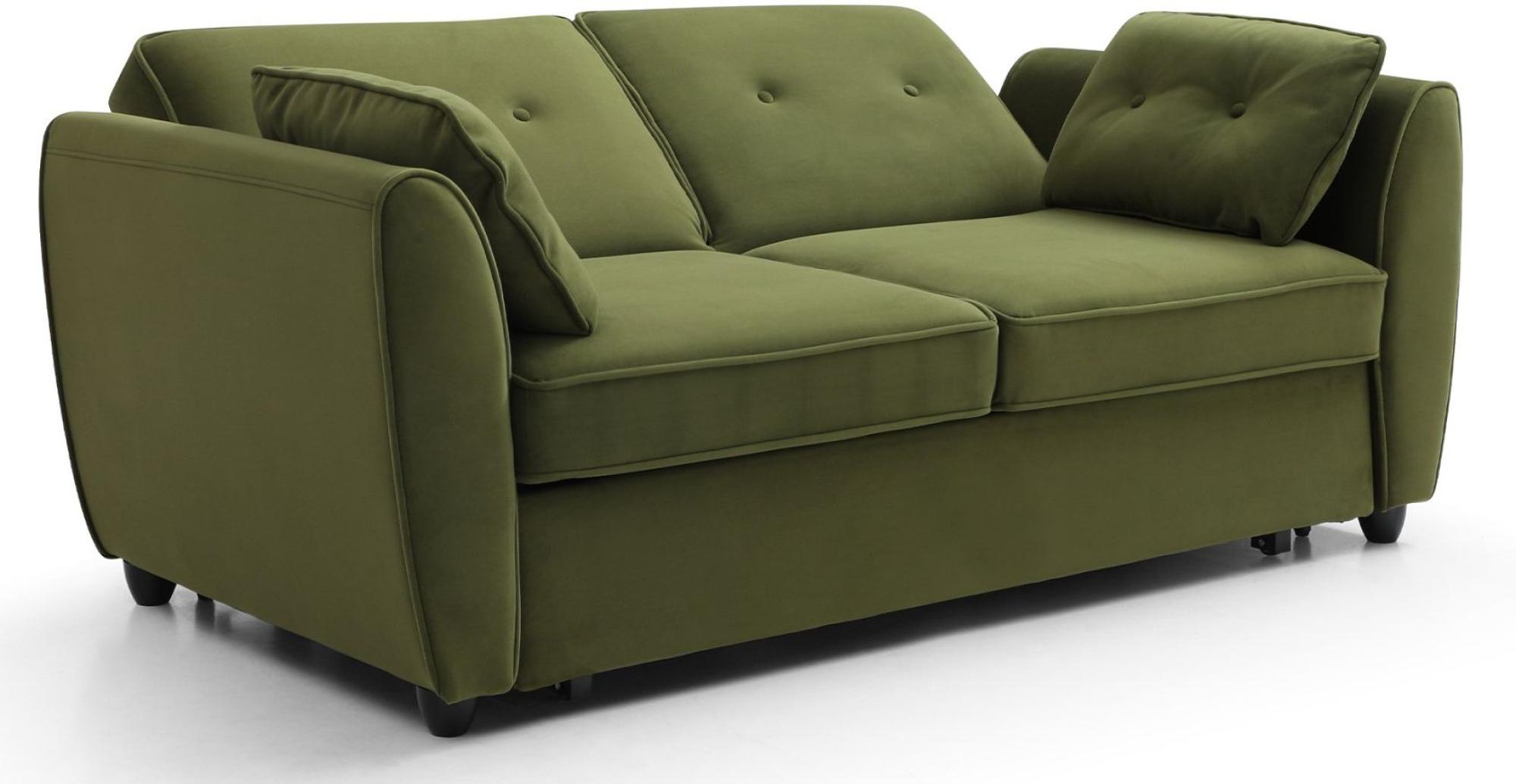 Product photograph of Willow Olive Green Velvet Fabric 2 Seater Pull Out Sofa Bed from Choice Furniture Superstore.