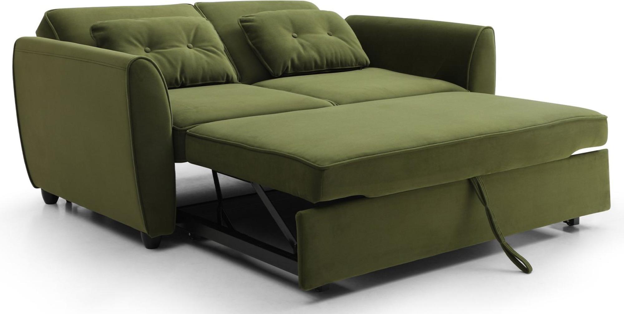 Product photograph of Willow Olive Green Velvet Fabric 2 Seater Pull Out Sofa Bed from Choice Furniture Superstore.